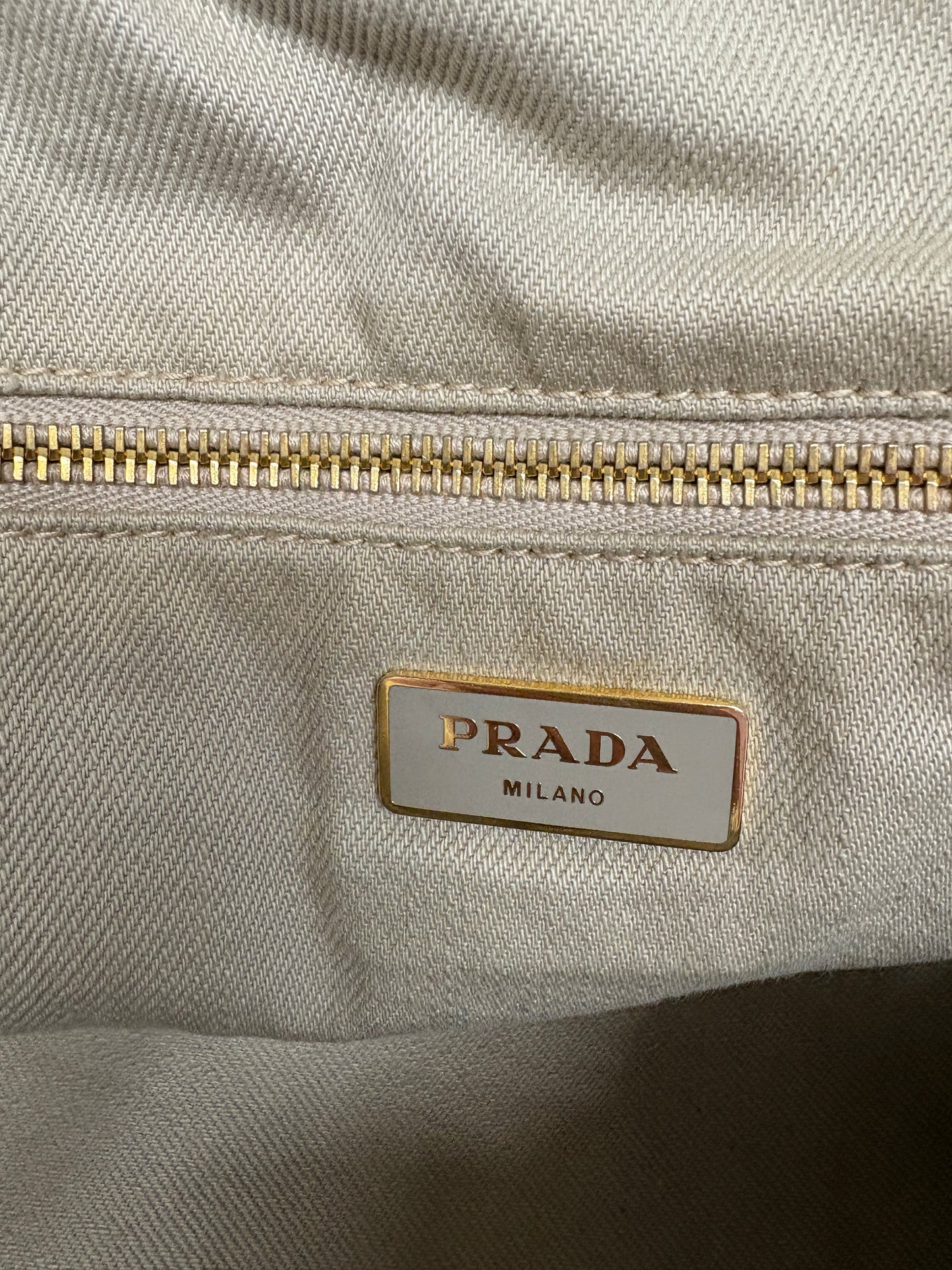 Prada Canapa MM Canvas Handbag (pre-owned)