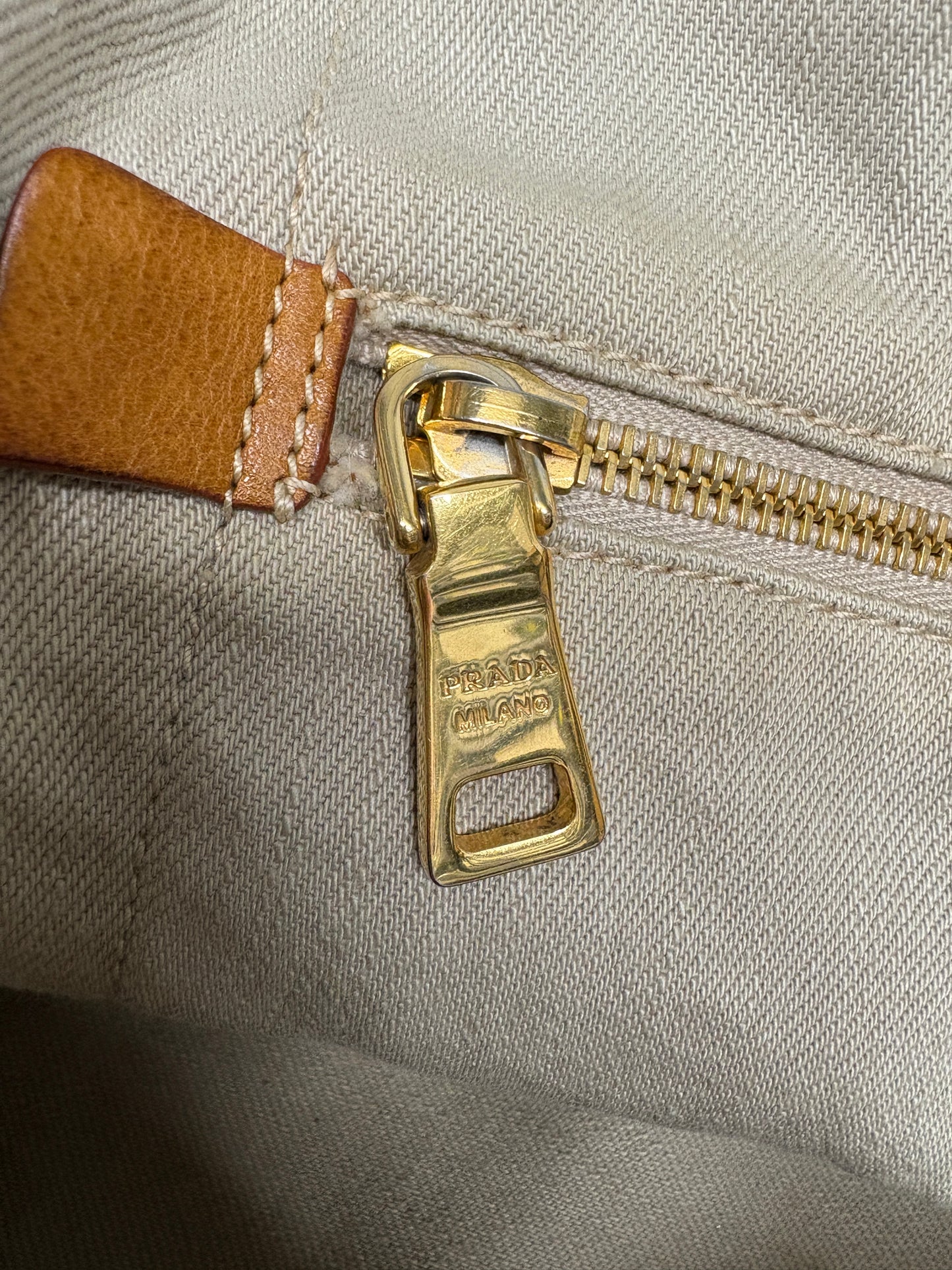 Prada Canapa MM Canvas Handbag (pre-owned)