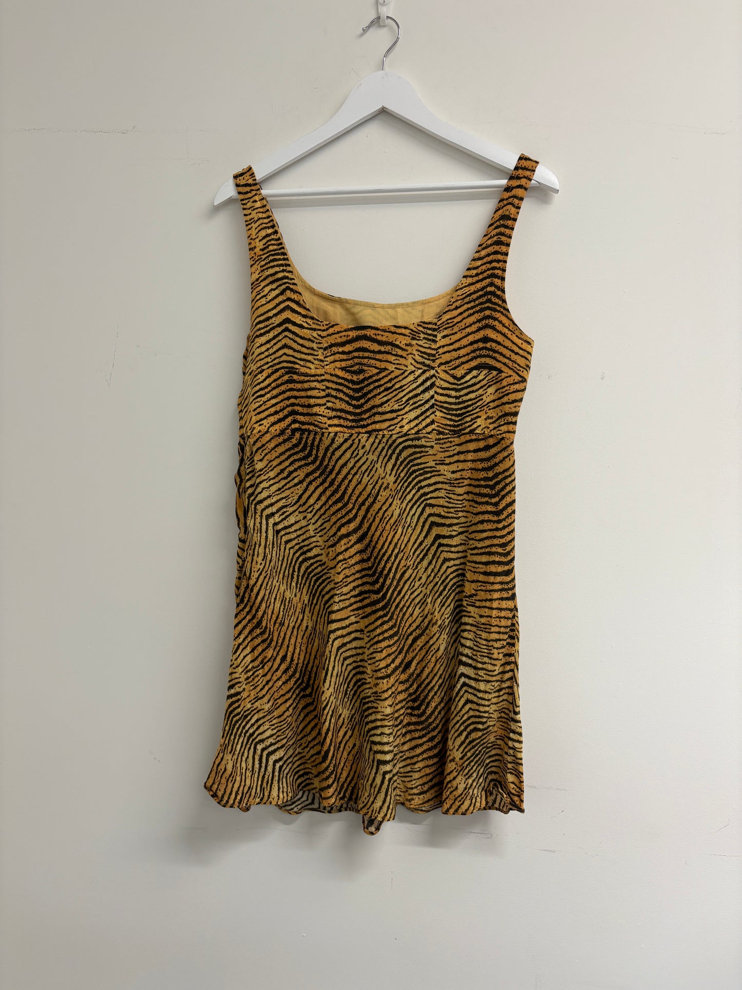 Rixo Ronan Silk Tiger Print Mini Dress (pre-owned)