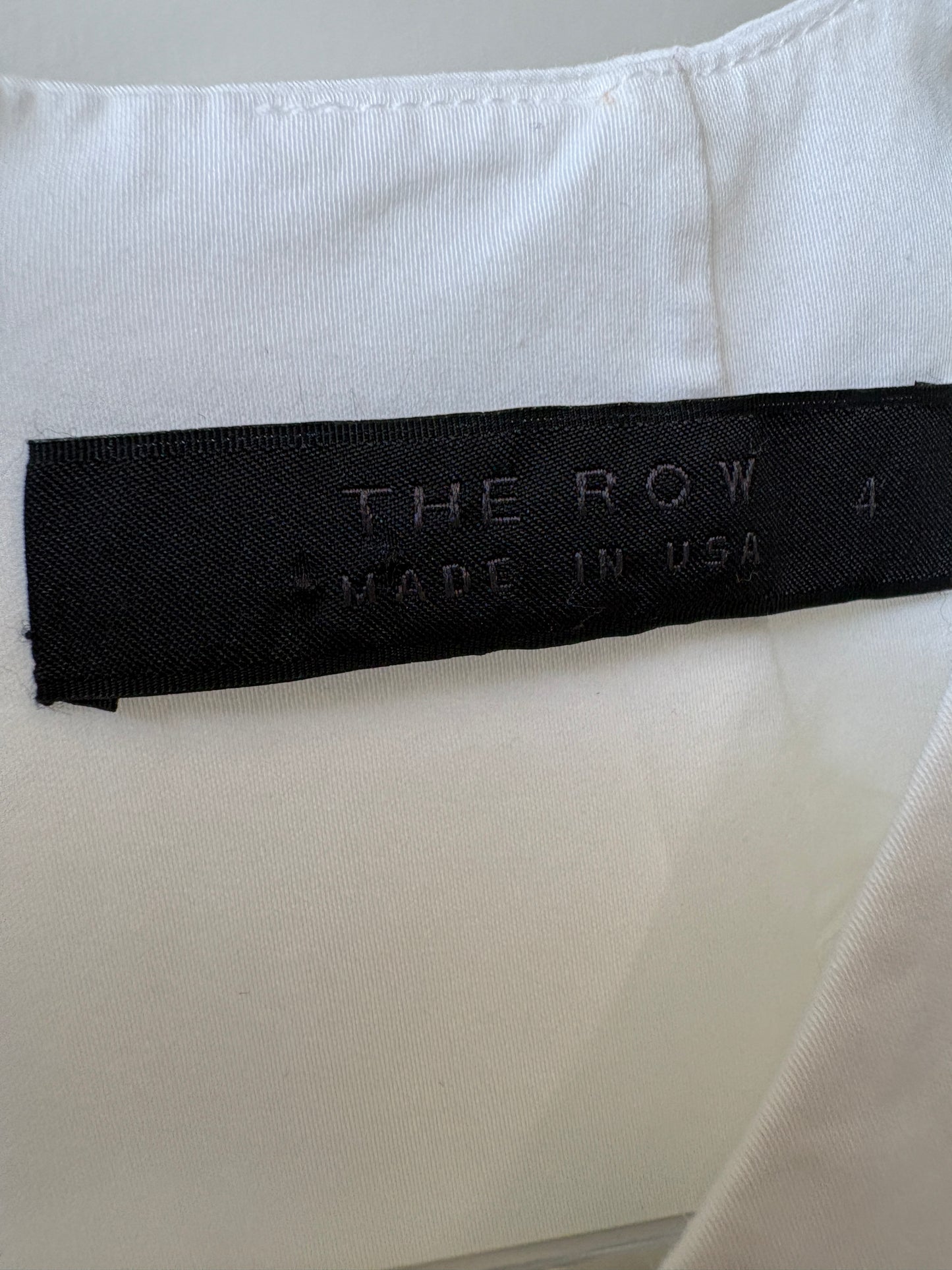The Row White Ruched Tie Front Top