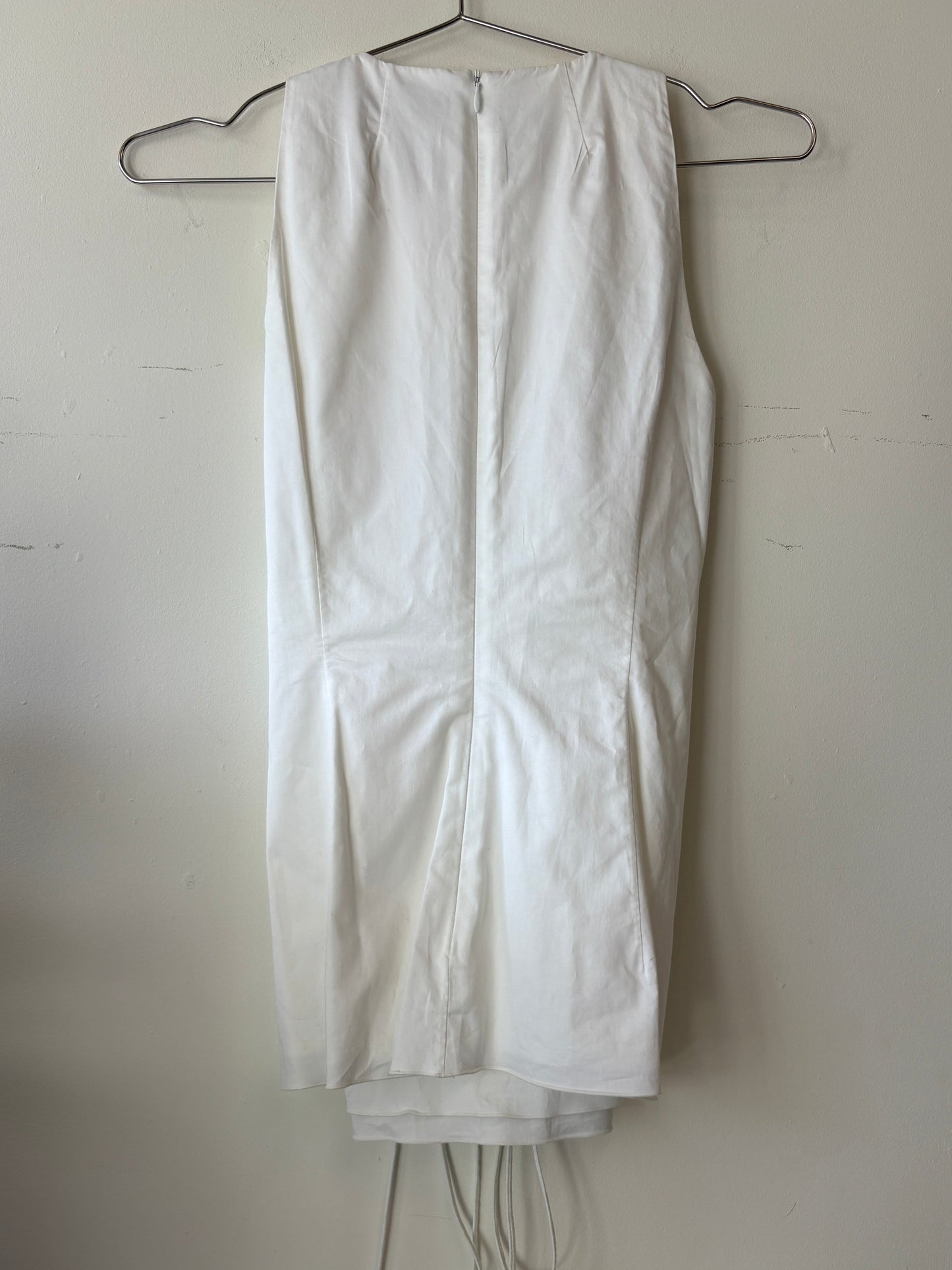 The Row White Ruched Tie Front Top