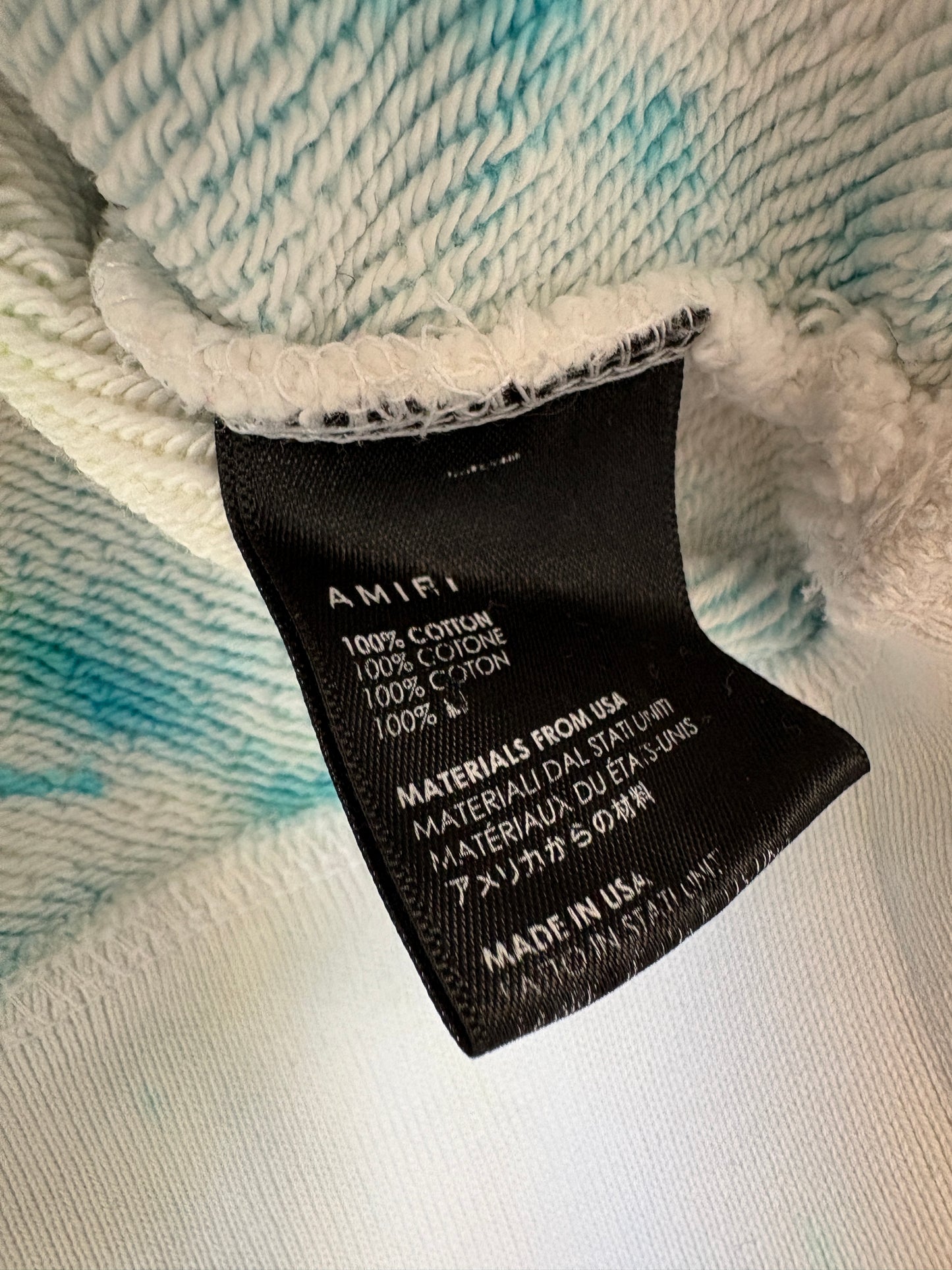 Amiri White Tie Dye Art Patch Hoodie