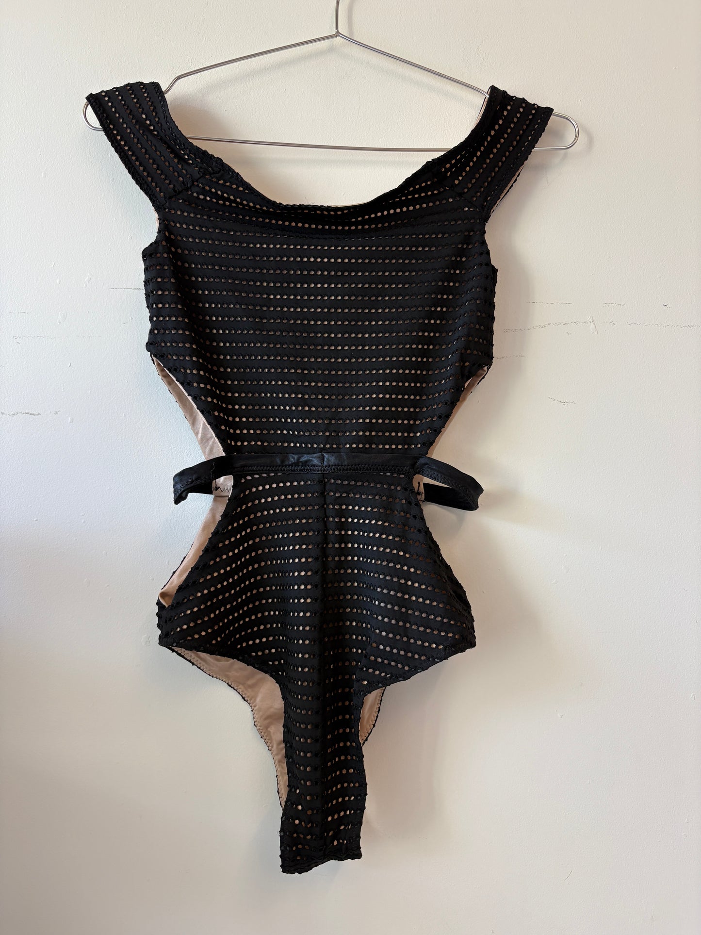 Fleur Du Mal Black Perforated Swimsuit