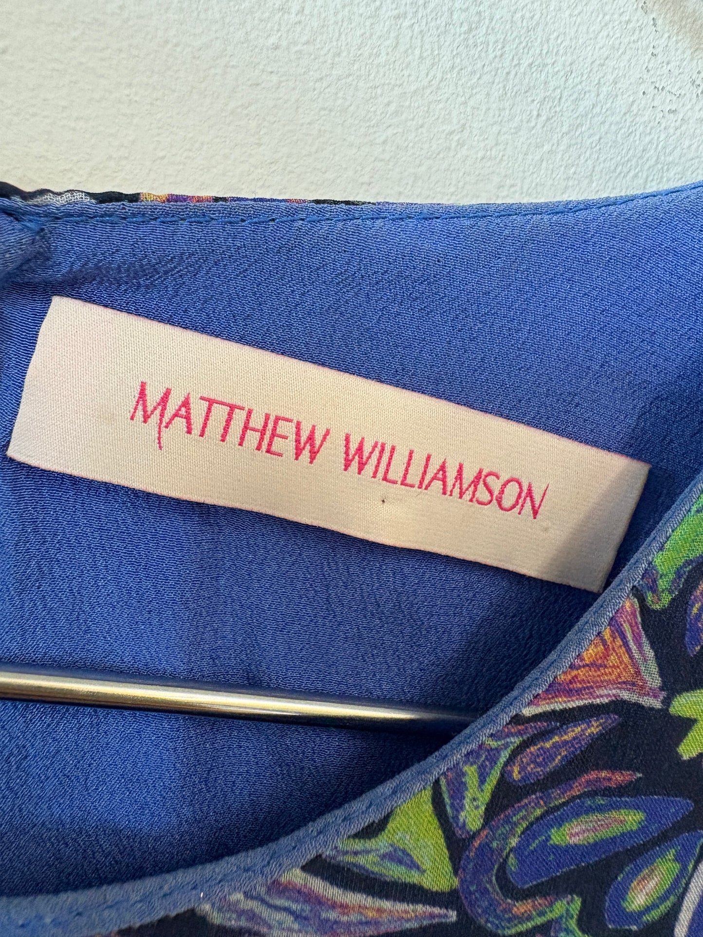 Matthew Williamson Blue Abstract Silk Maxi Dress