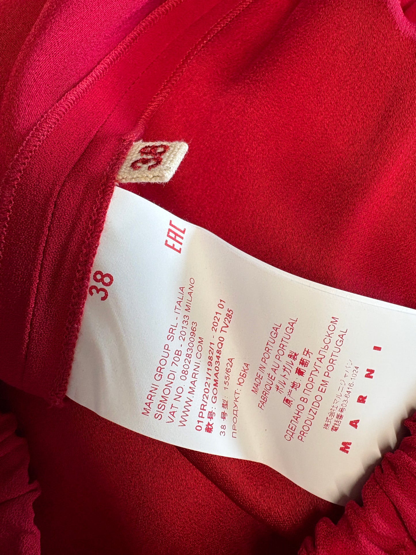 Marni Red Knee Length Sport Skirt