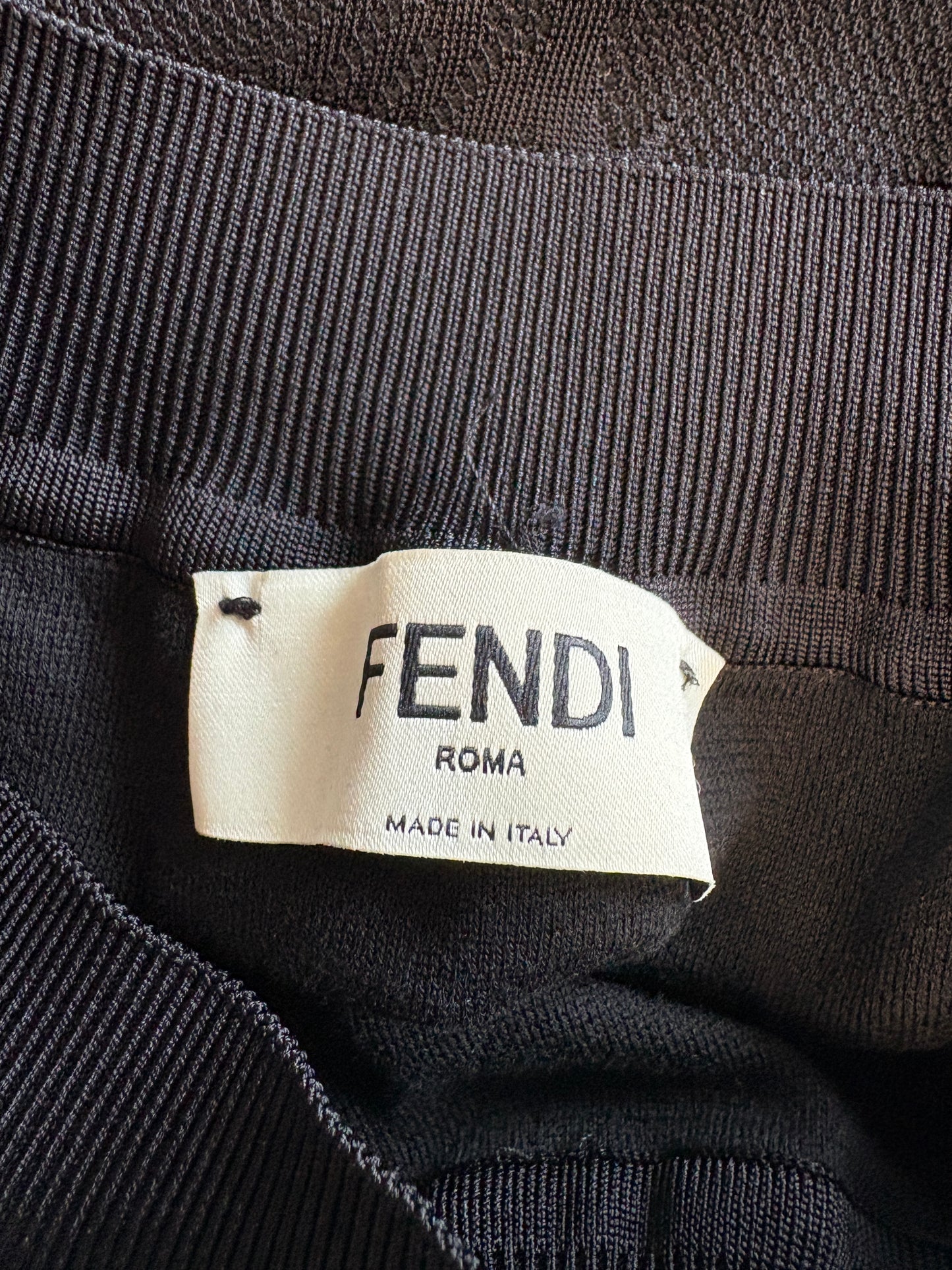 Fendi Logo Black Mesh Skirt