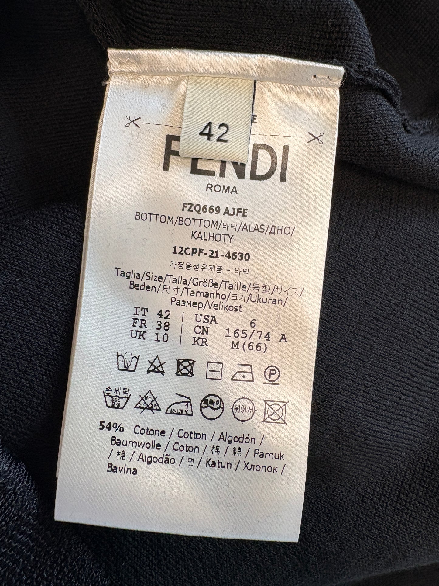 Fendi Logo Black Mesh Skirt
