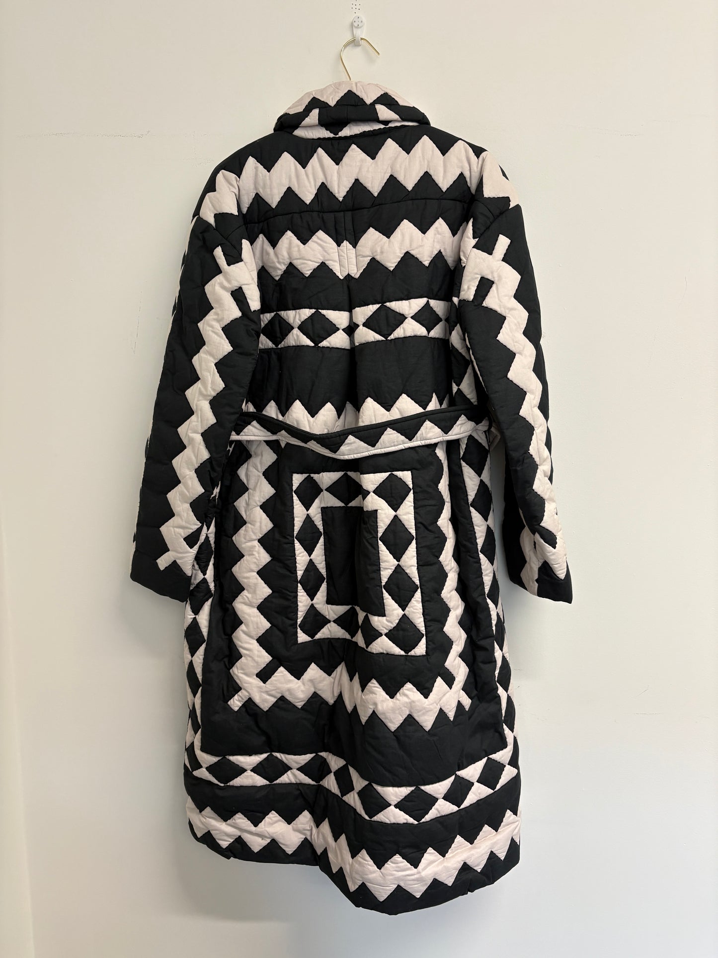 Sea New York Helena Monochrome Quilted Belted Coat