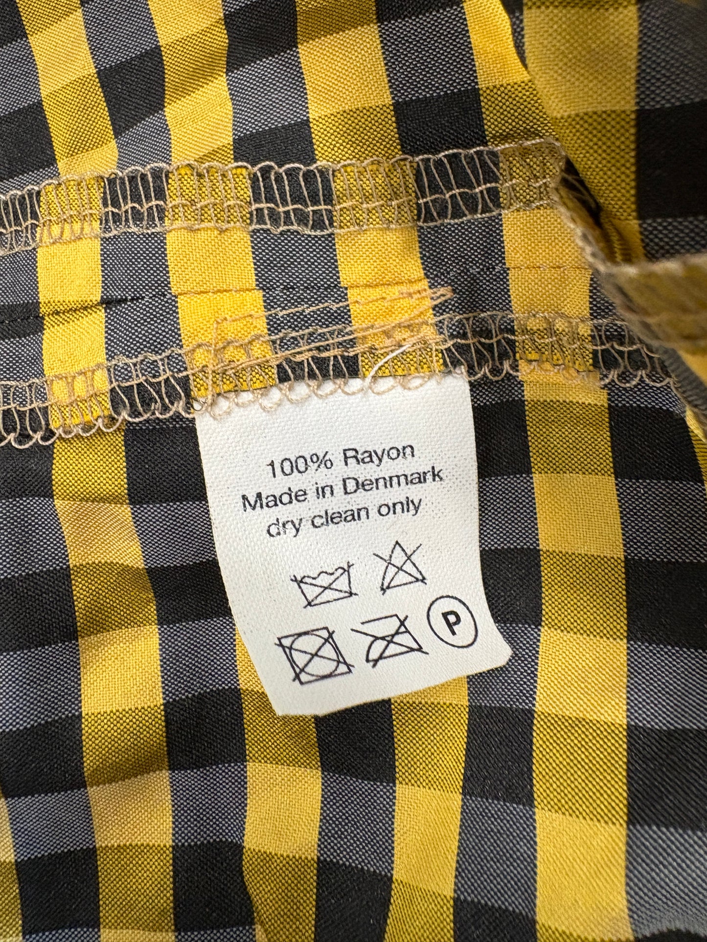 Rotate Yellow And Black Check Puff Sleeve Dress