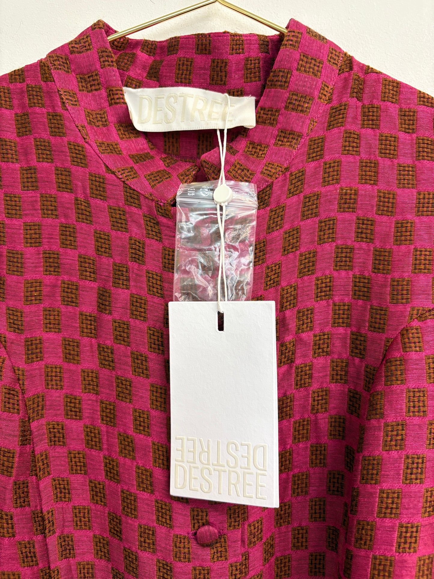 Destree Amoako Dress Long Fleck Pink And Brown