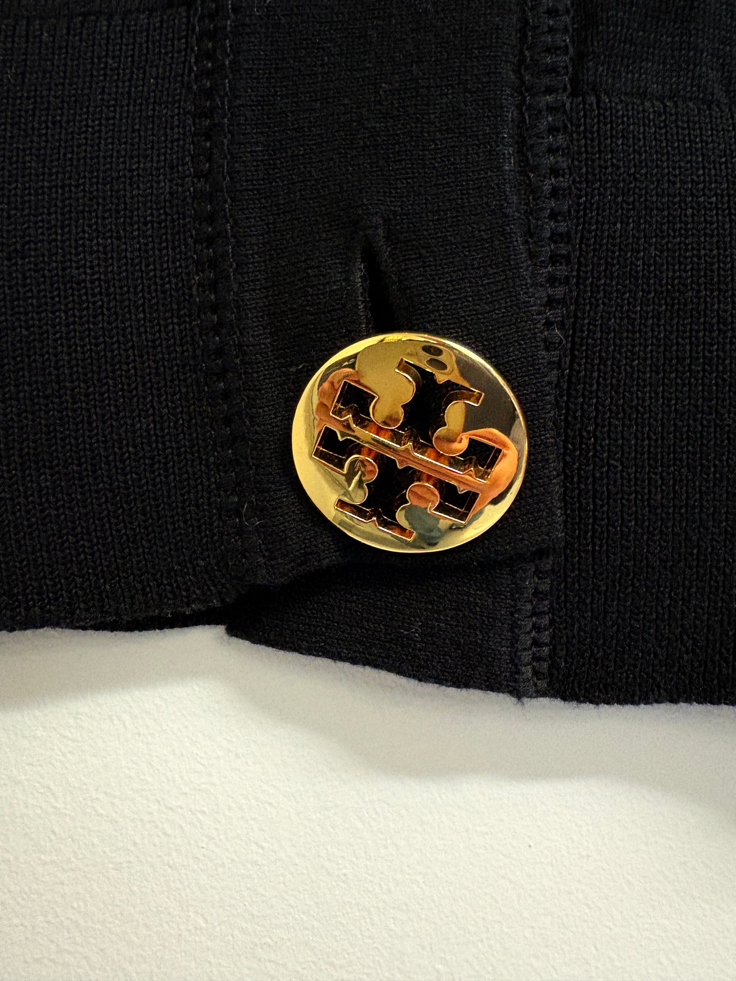 Tory Burch Black Cardigan With Gold Buttons