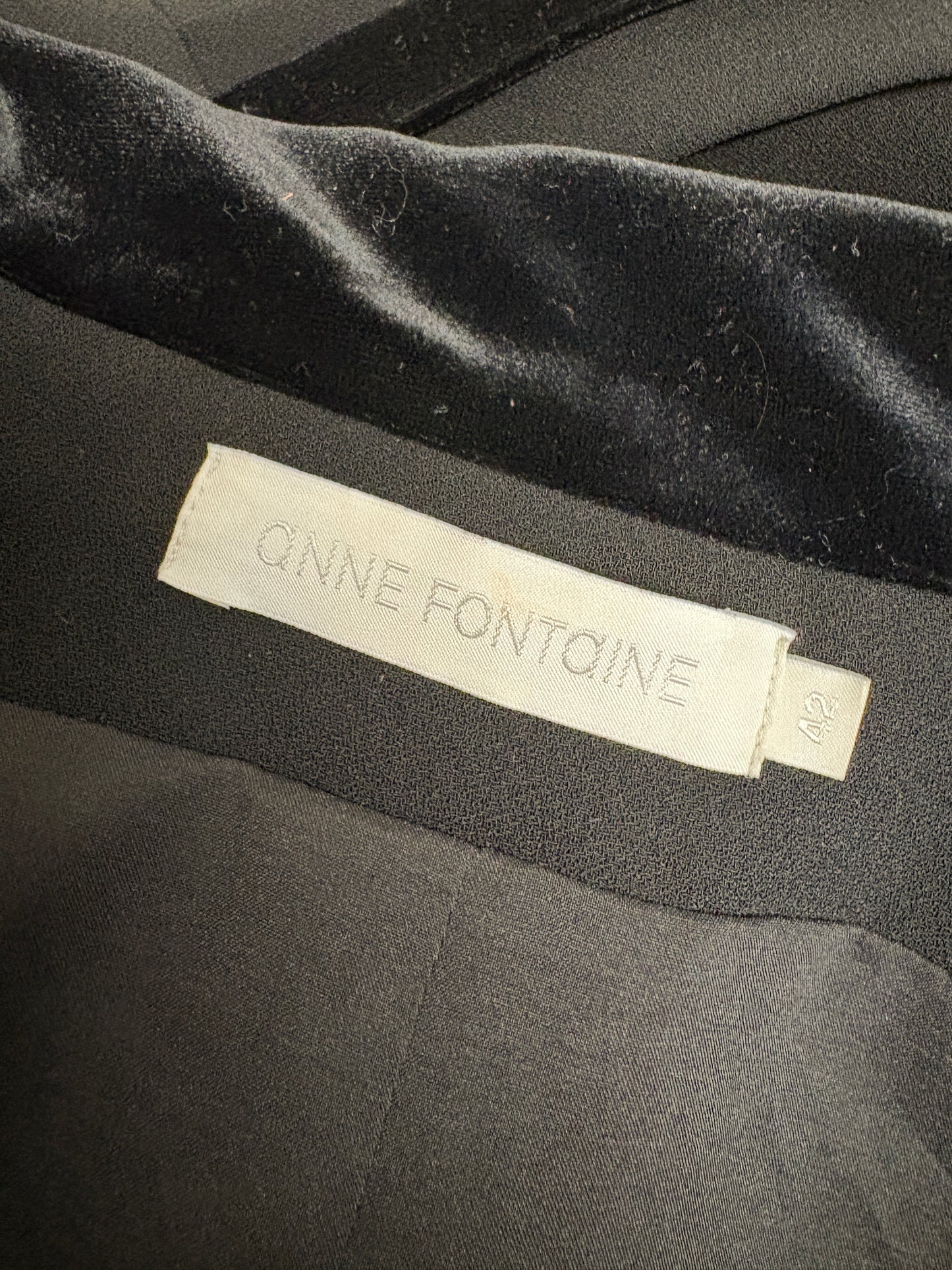 Anne Fontaine Emrys Black Blazer With Velvet Detail