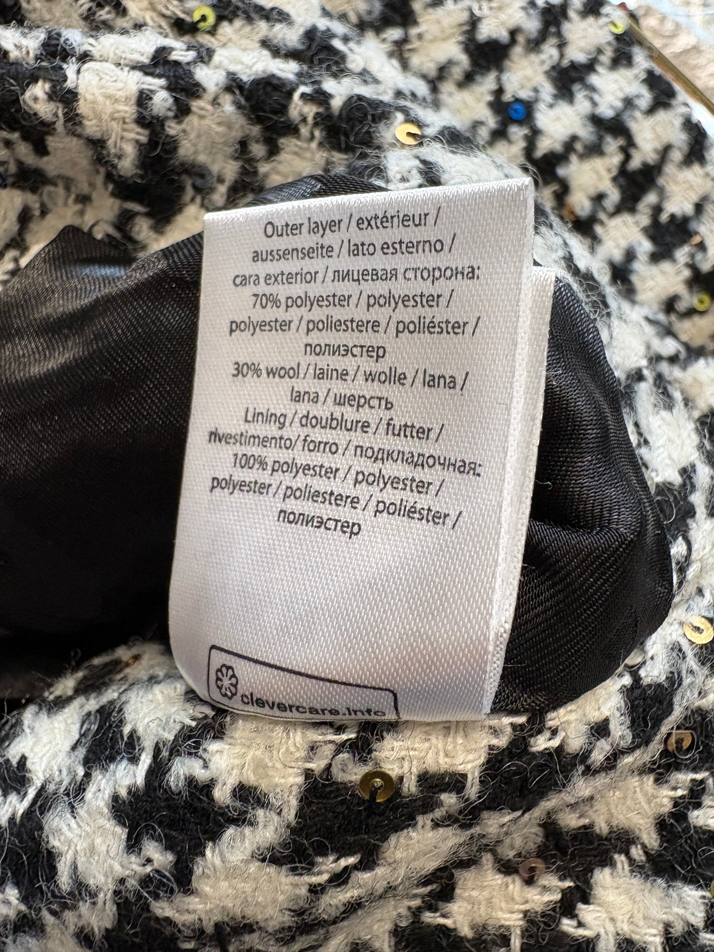 Rotate by Birger Christensen Addison Sequin Houndstooth Tweed Jacket