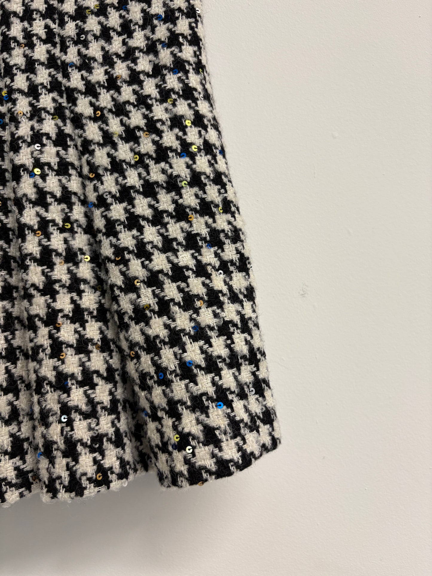 Rotate by Birger Christensen Sadie Sequin Houndstooth Tweed Skirt