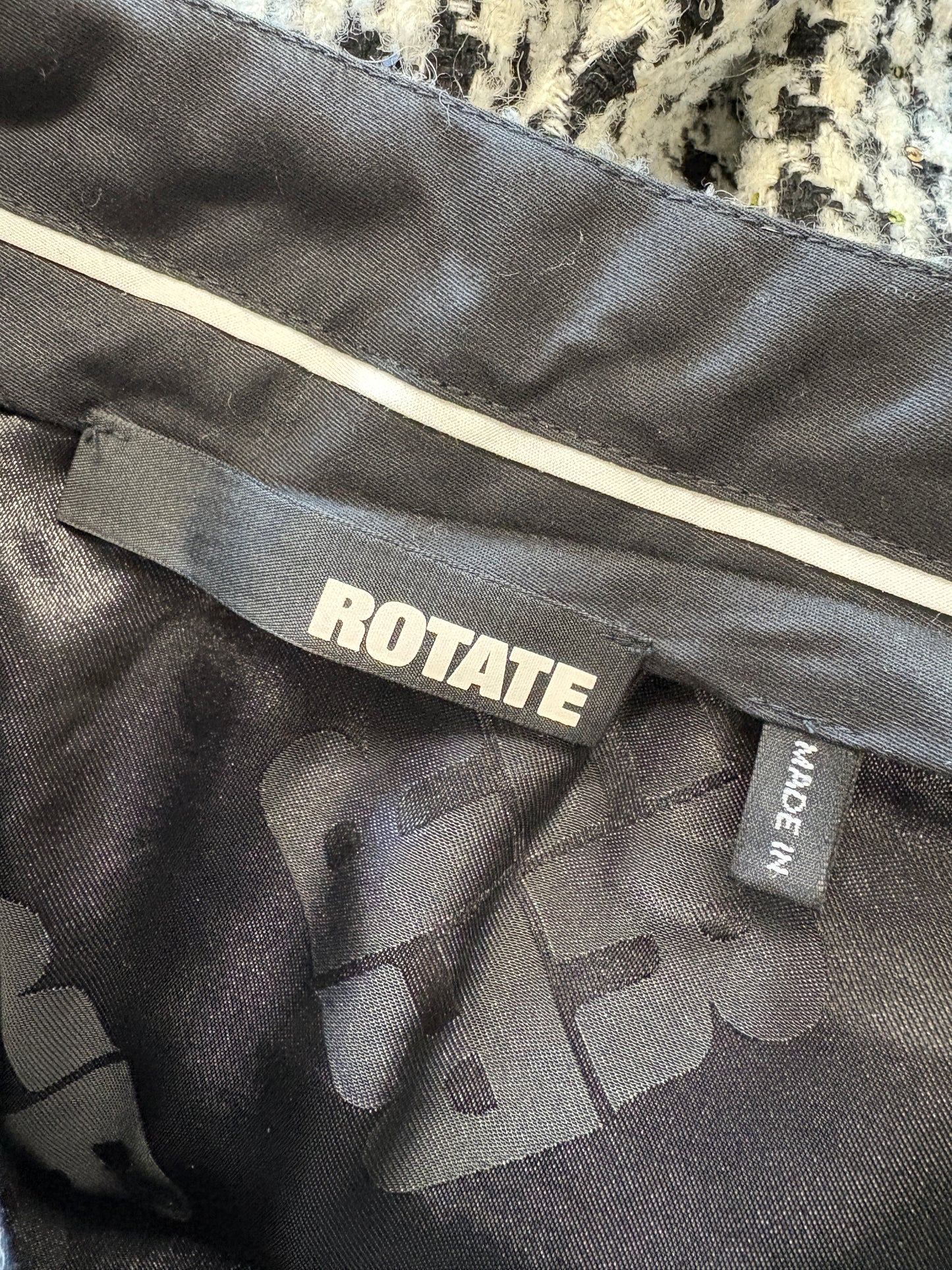 Rotate by Birger Christensen Sadie Sequin Houndstooth Tweed Skirt