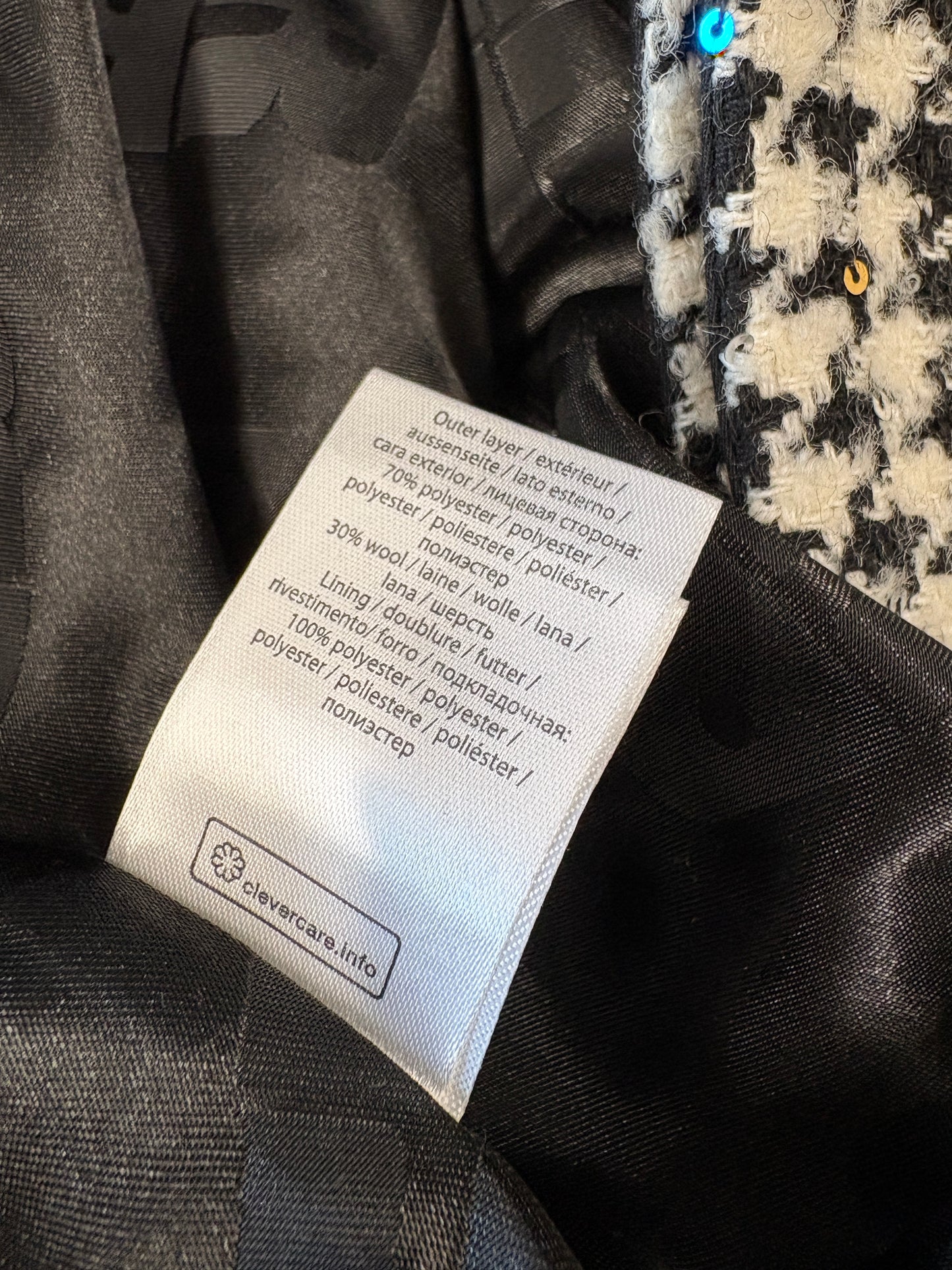 Rotate by Birger Christensen Sadie Sequin Houndstooth Tweed Skirt