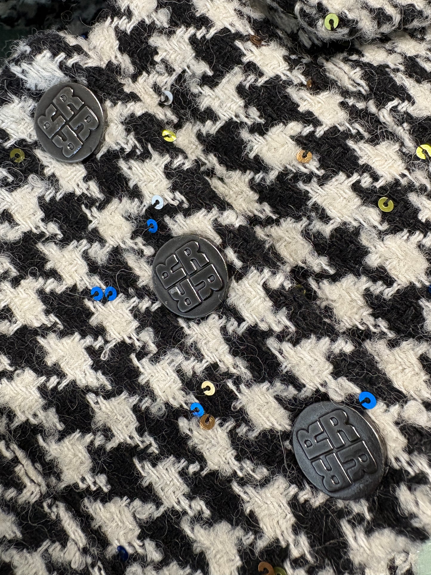 Rotate by Birger Christensen Addison Sequin Houndstooth Tweed Jacket