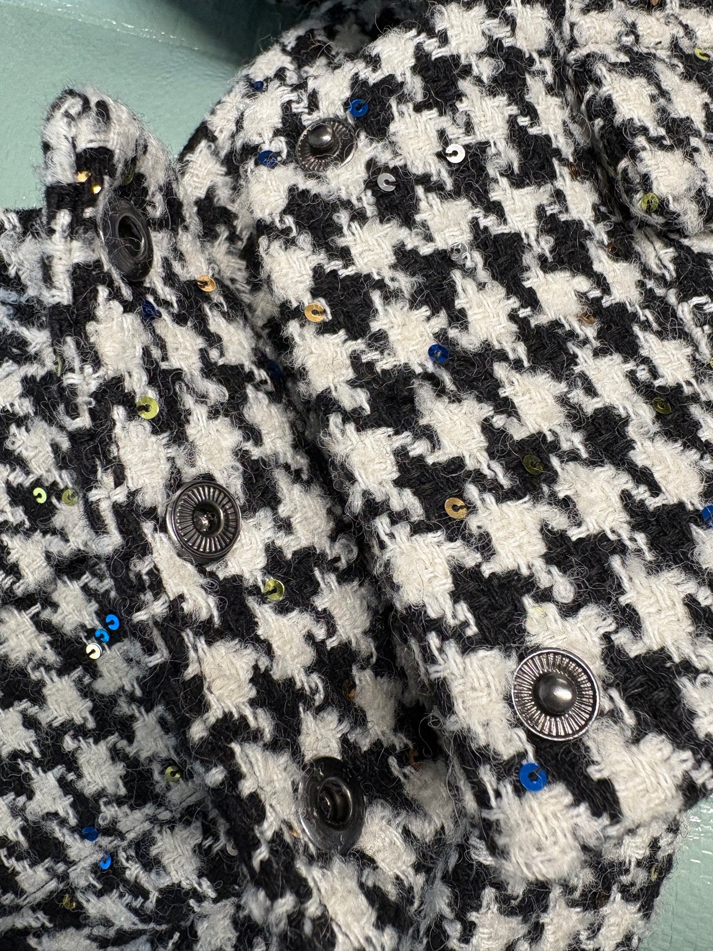 Rotate by Birger Christensen Addison Sequin Houndstooth Tweed Jacket