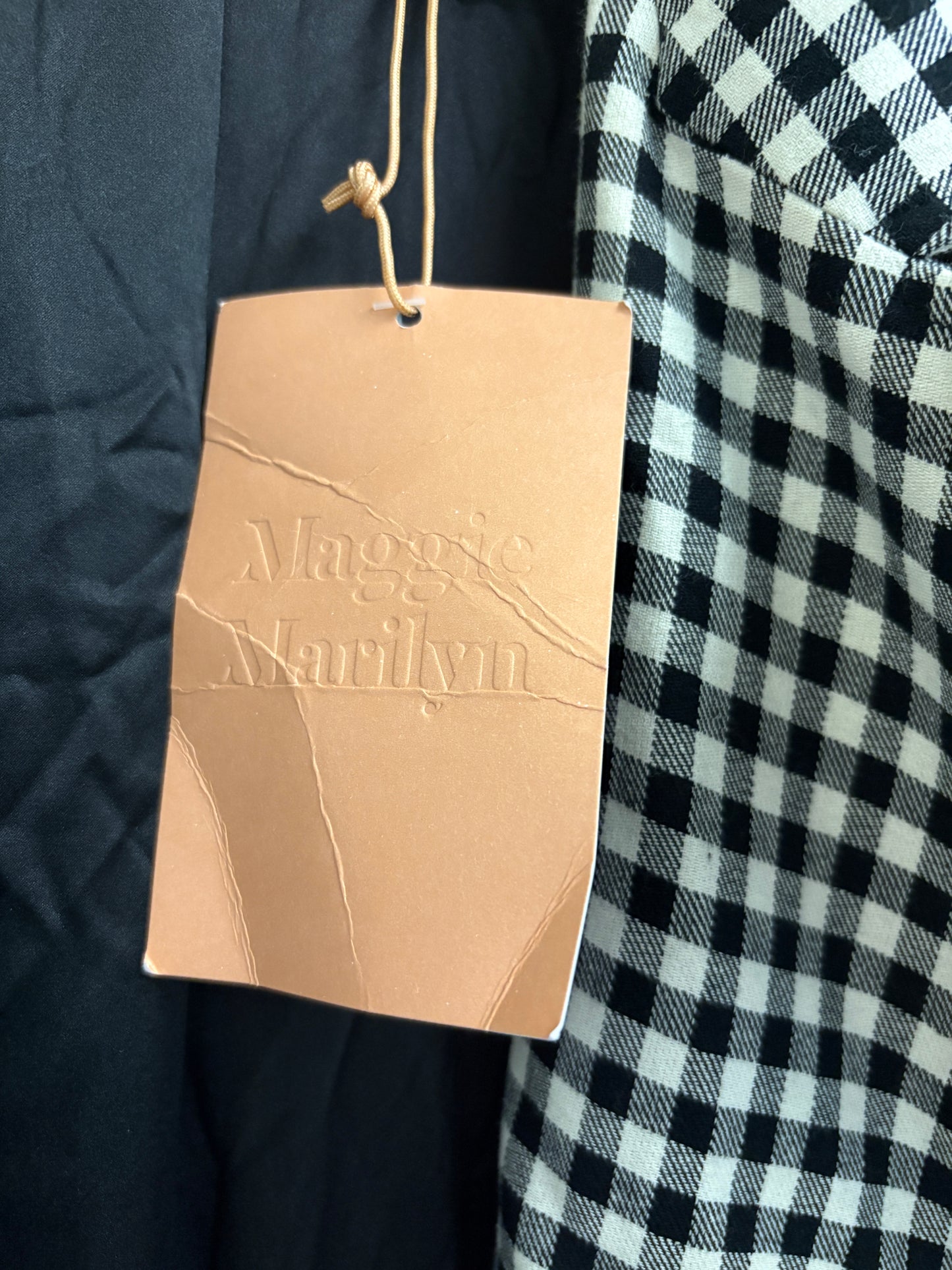 Maggie Marilyn Wool Gingham Trench Coat