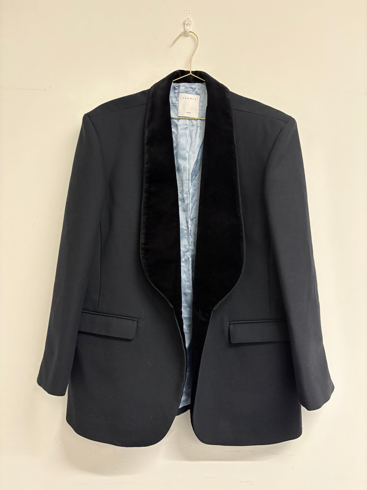 Sandro Gemma Black Smoking Blazer
