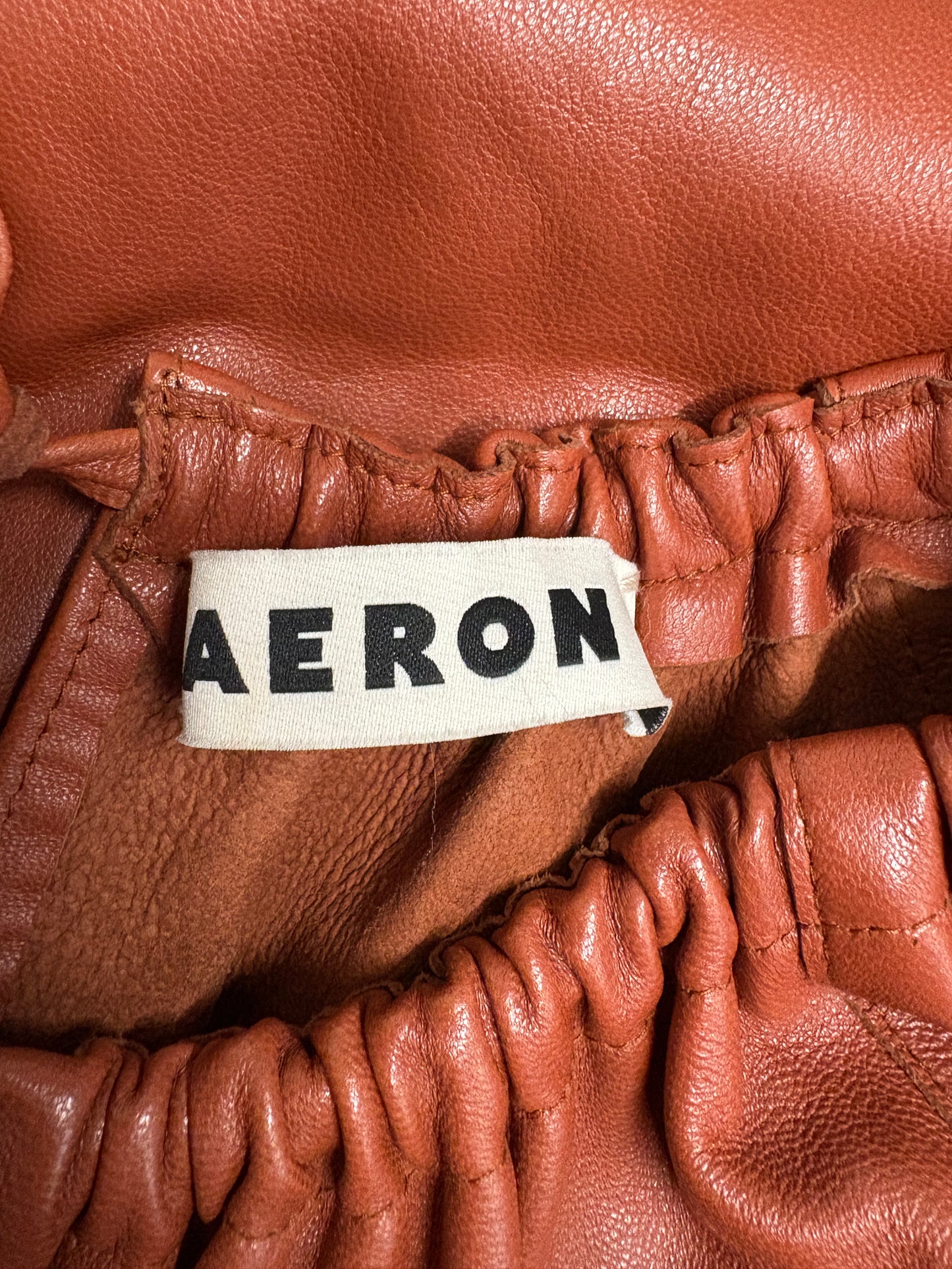 Aeron Rust Leather Mini Dress