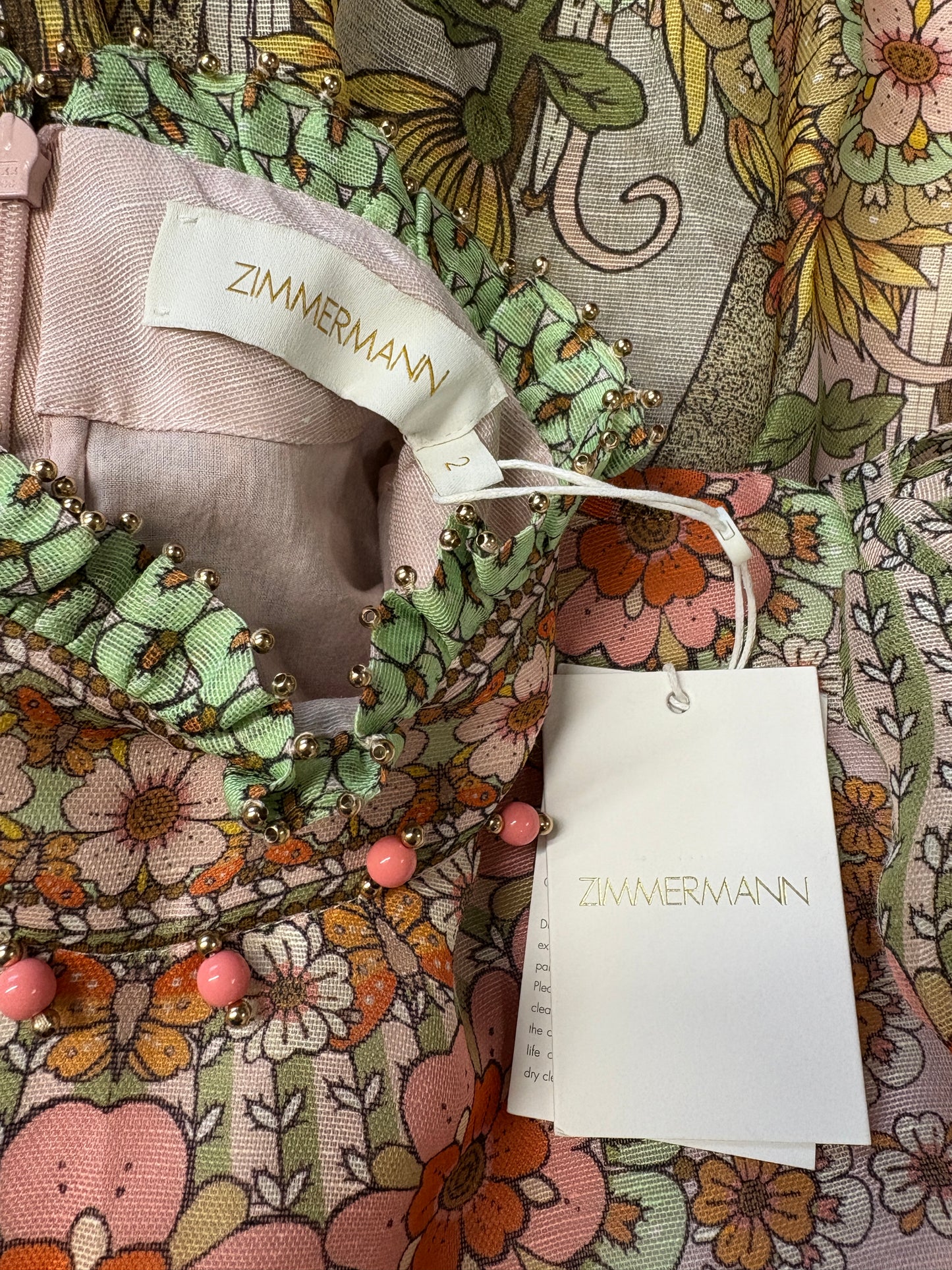 Zimmermann Kaleidoscope Bell Sleeve Gown