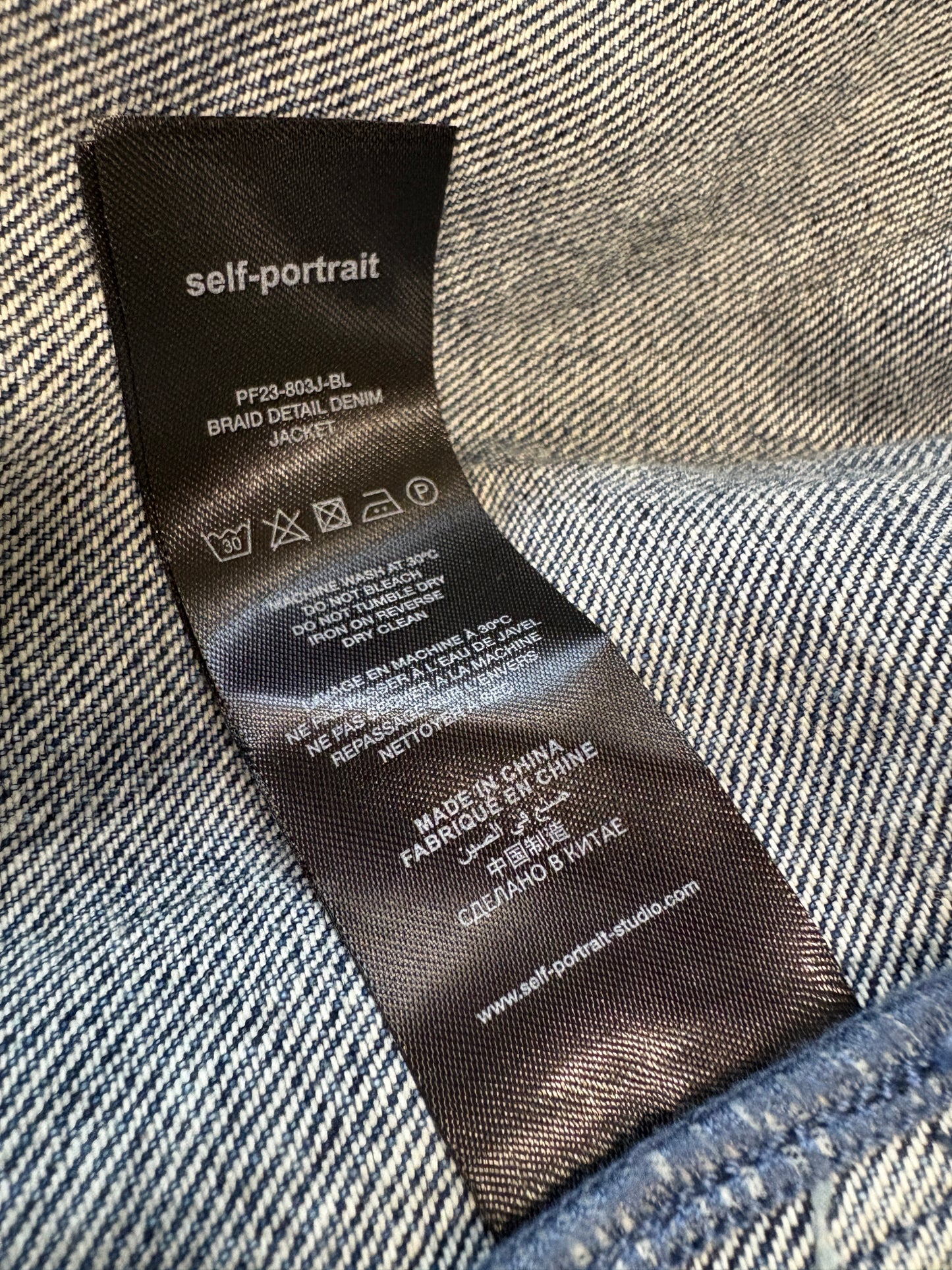 Self-Portrait Blue Denim Jacket And Mini Skirt