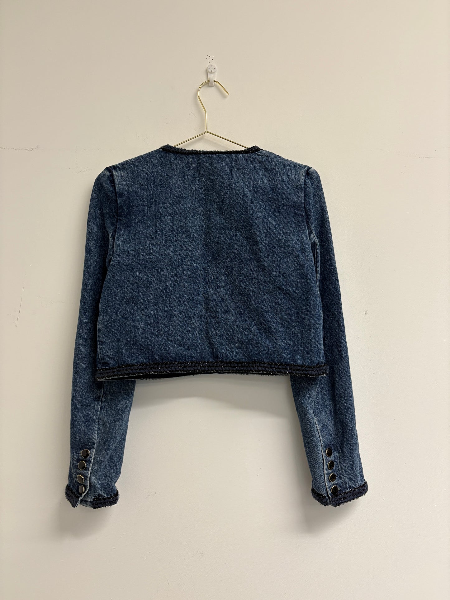 Self-Portrait Blue Denim Jacket And Mini Skirt