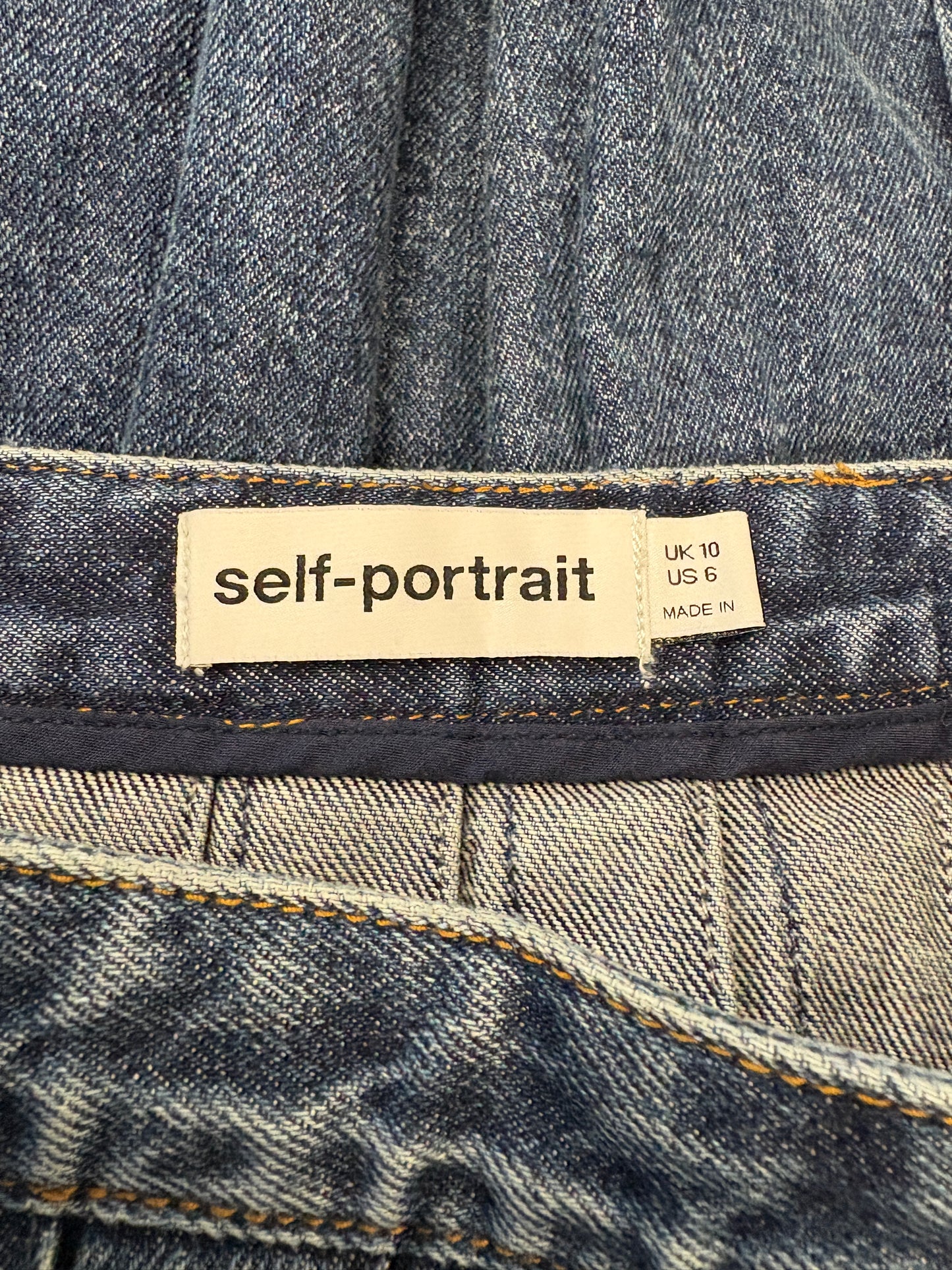 Self-Portrait Blue Denim Jacket And Mini Skirt