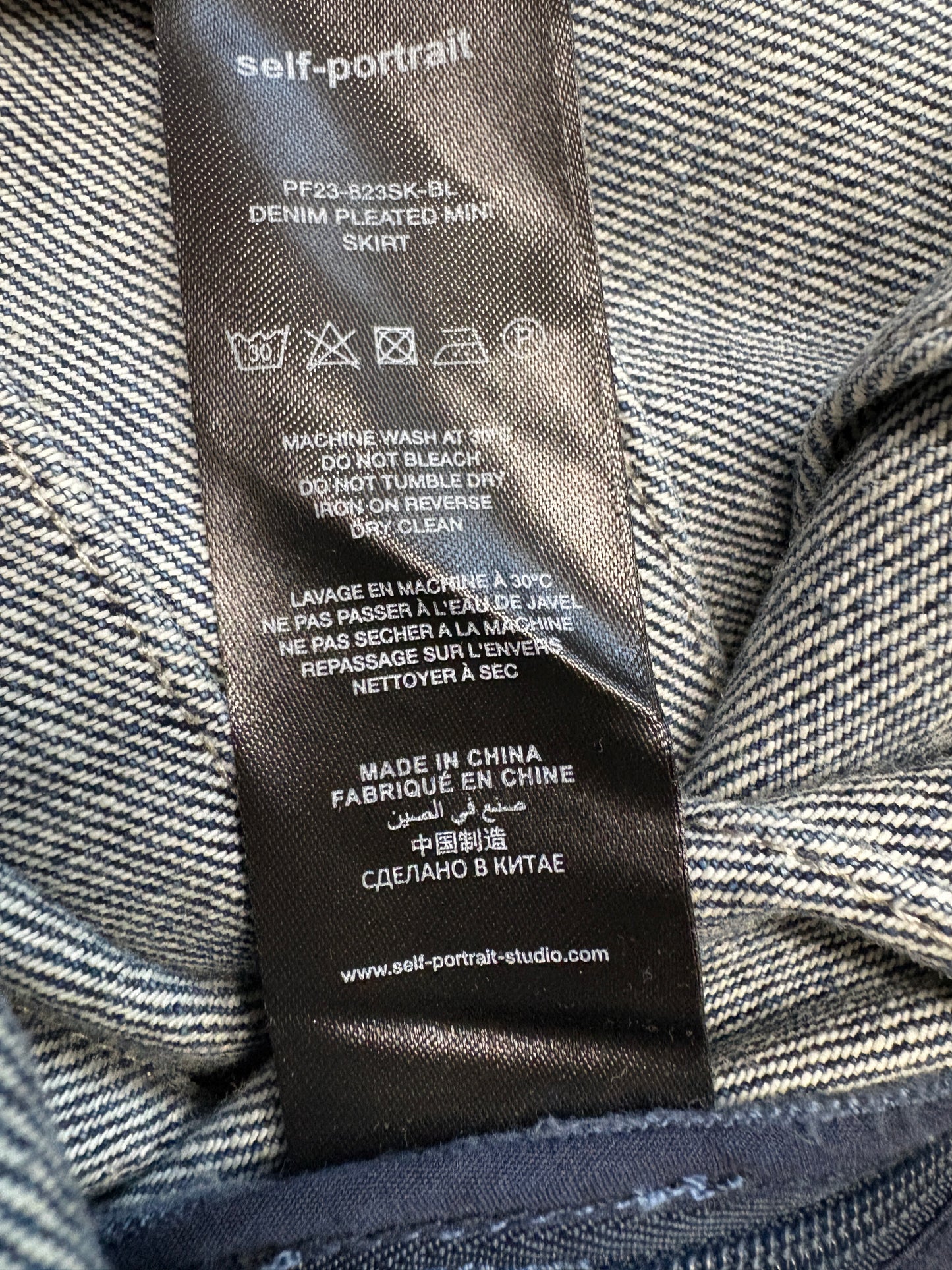 Self-Portrait Blue Denim Jacket And Mini Skirt