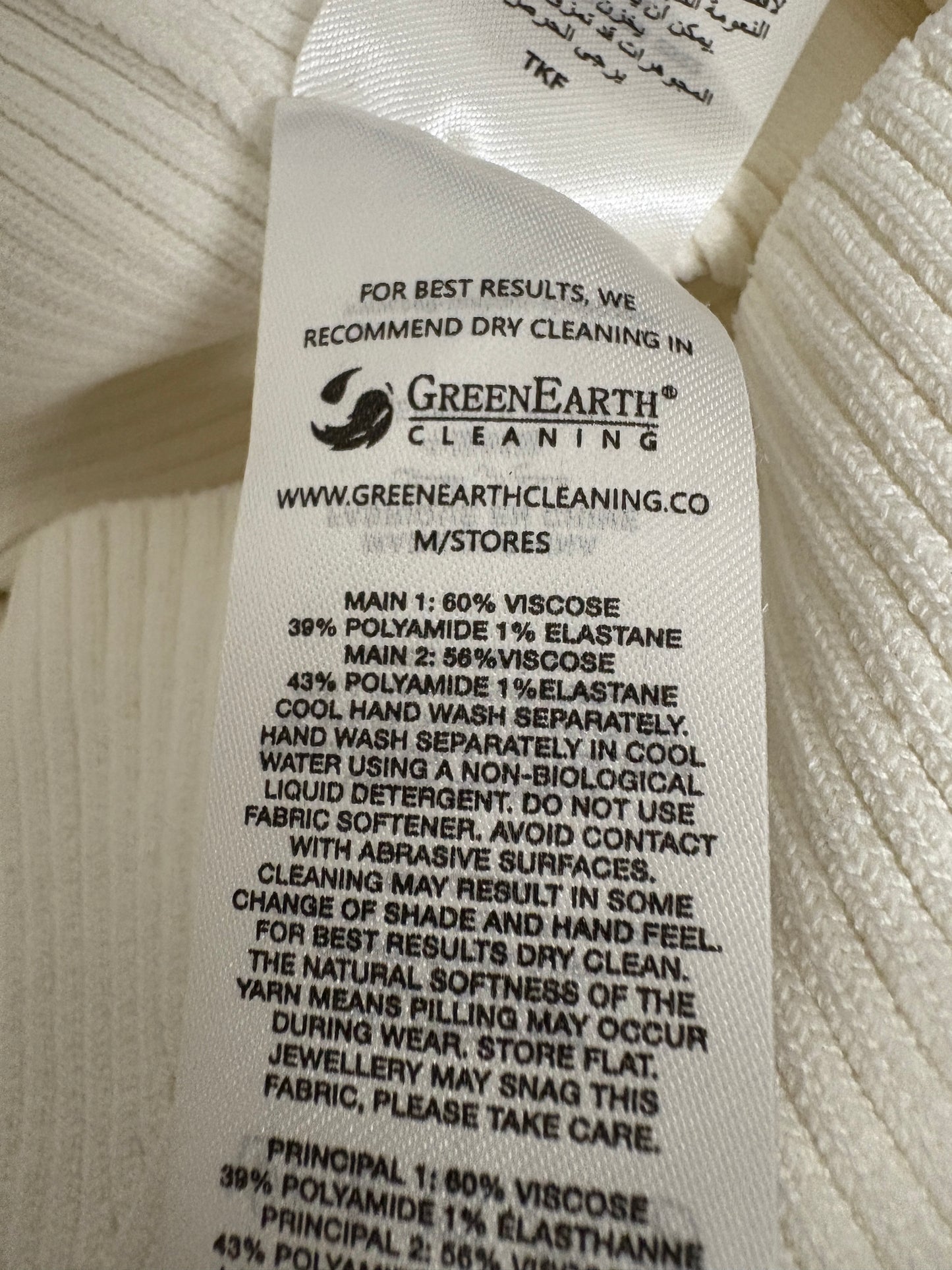 Self Portrait Cream Ribbed Crop Top With Gold Buttons