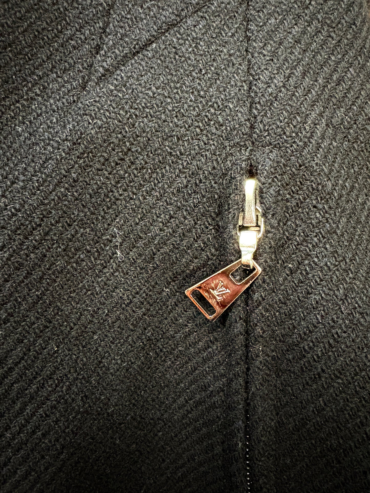 Louis Vuitton Black Wool Coat With Mink Collar