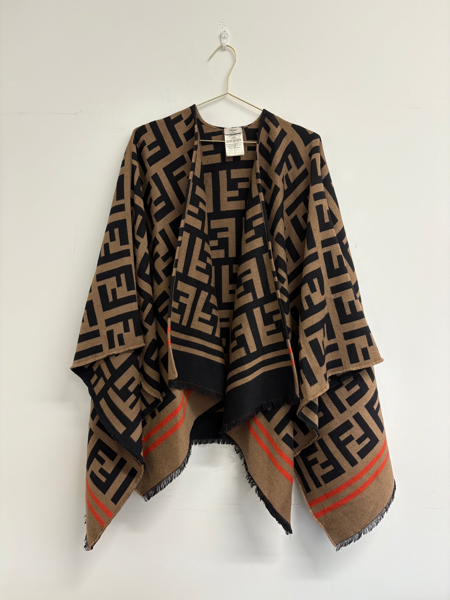 Fendi FF Monogram Logo Wool Shawl
