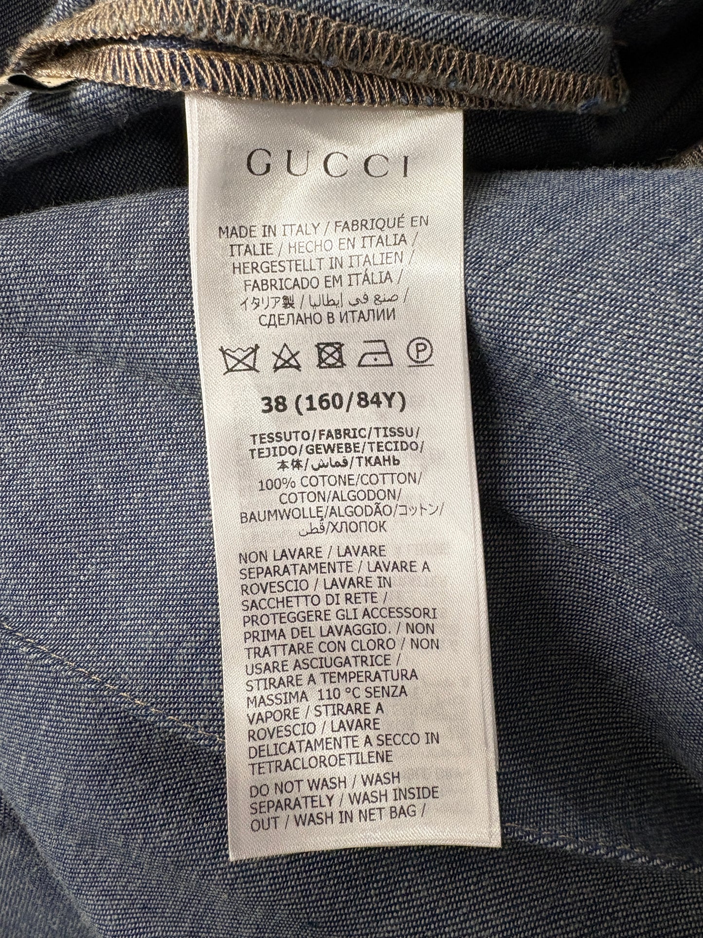 Gucci 2025 Horsebit Blue Denim Dress