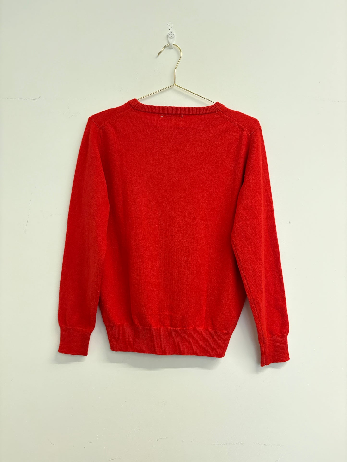 Lingua Franca Red 'Old School' Cashmere Jumper