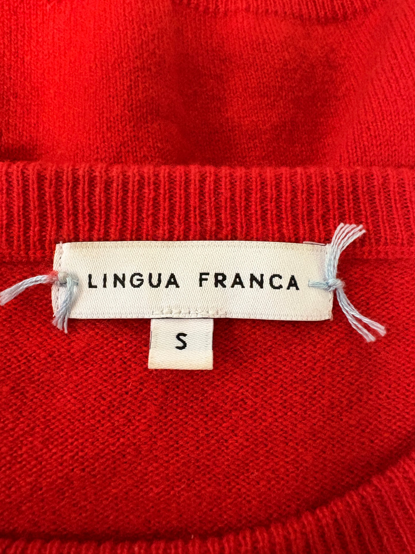 Lingua Franca Red 'Old School' Cashmere Jumper
