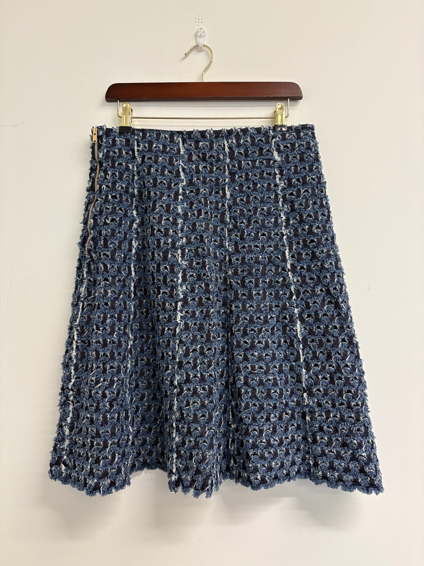 Sonia Rykiel Distressed Denim A-Line Skirt