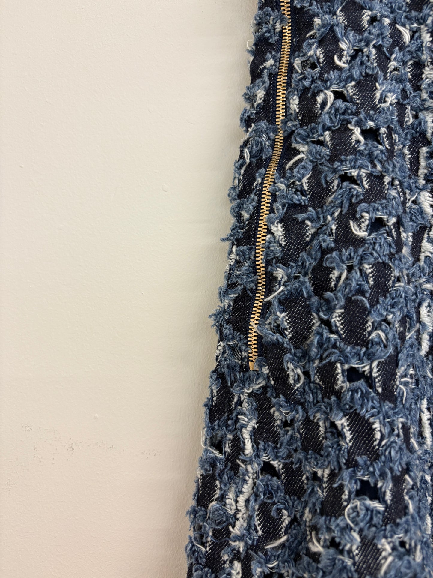 Sonia Rykiel Distressed Denim A-Line Skirt