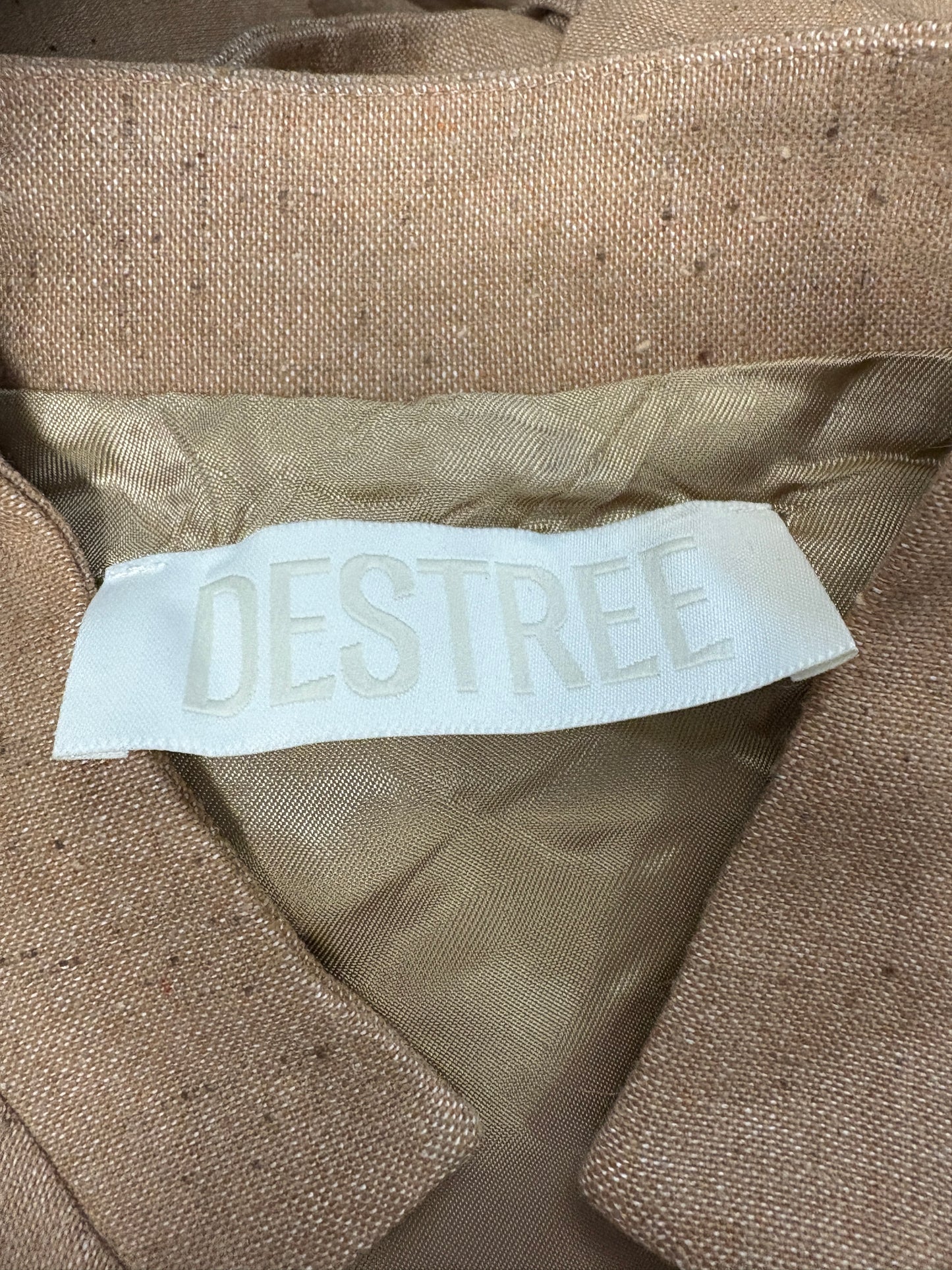 Destree Amoako Camel Puff Sleeve Wool Dress