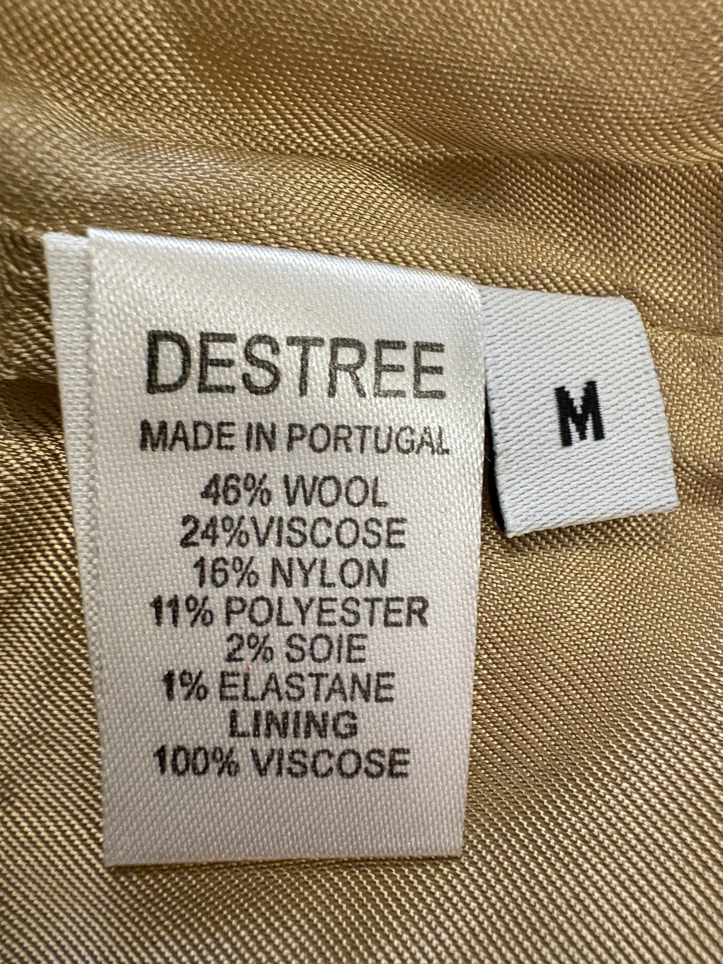 Destree Amoako Camel Puff Sleeve Wool Dress