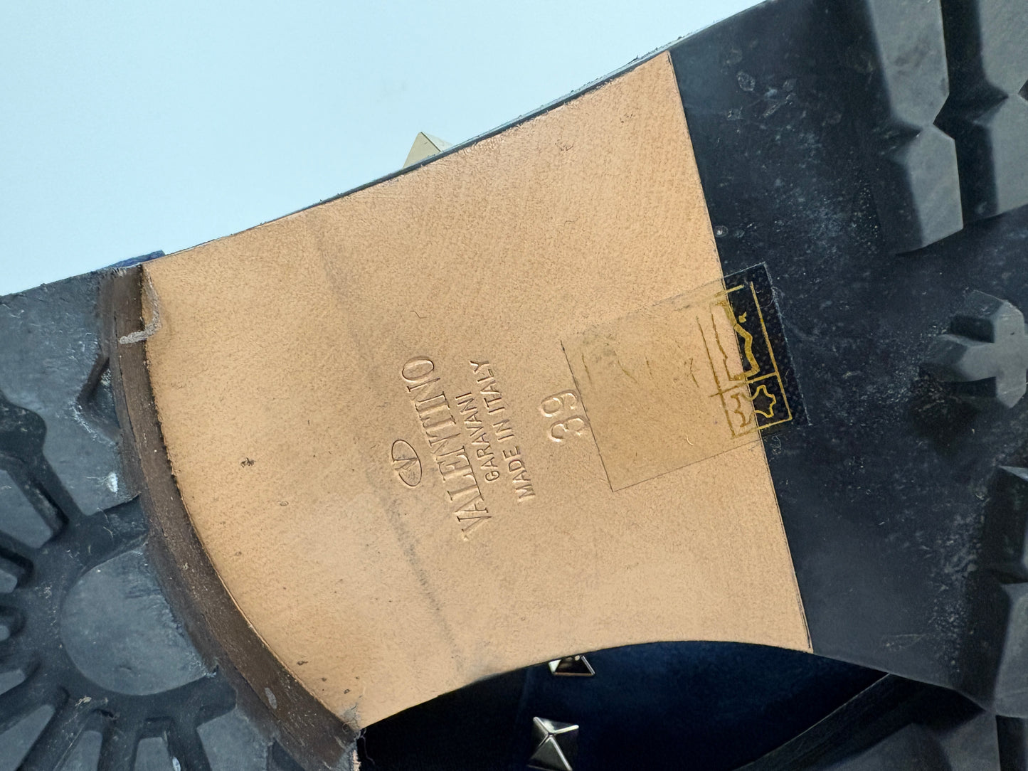 Valentino Rockstud Navy Suede Boots