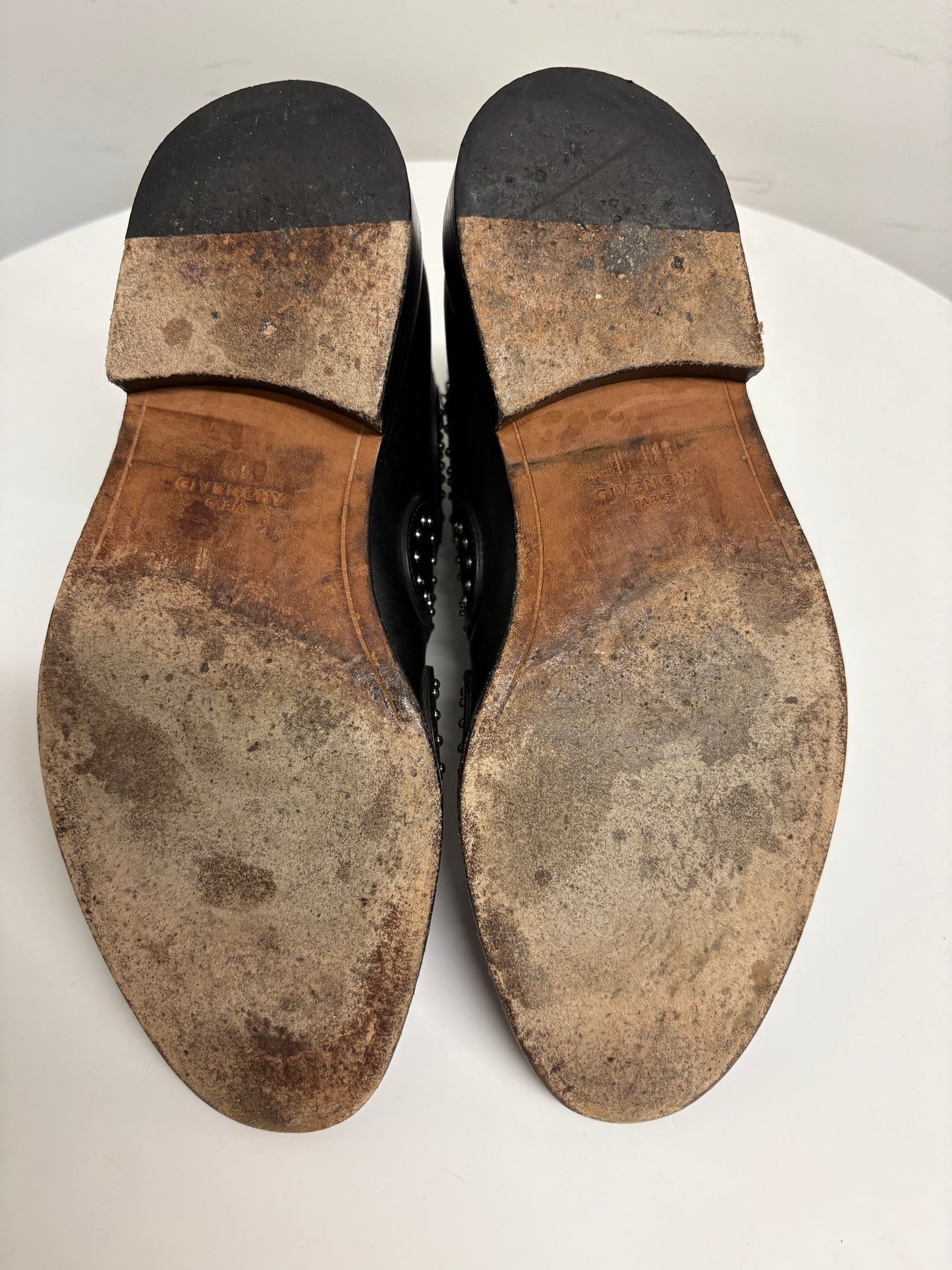 Givenchy Elegant Black Studded Leather Ankle Boots