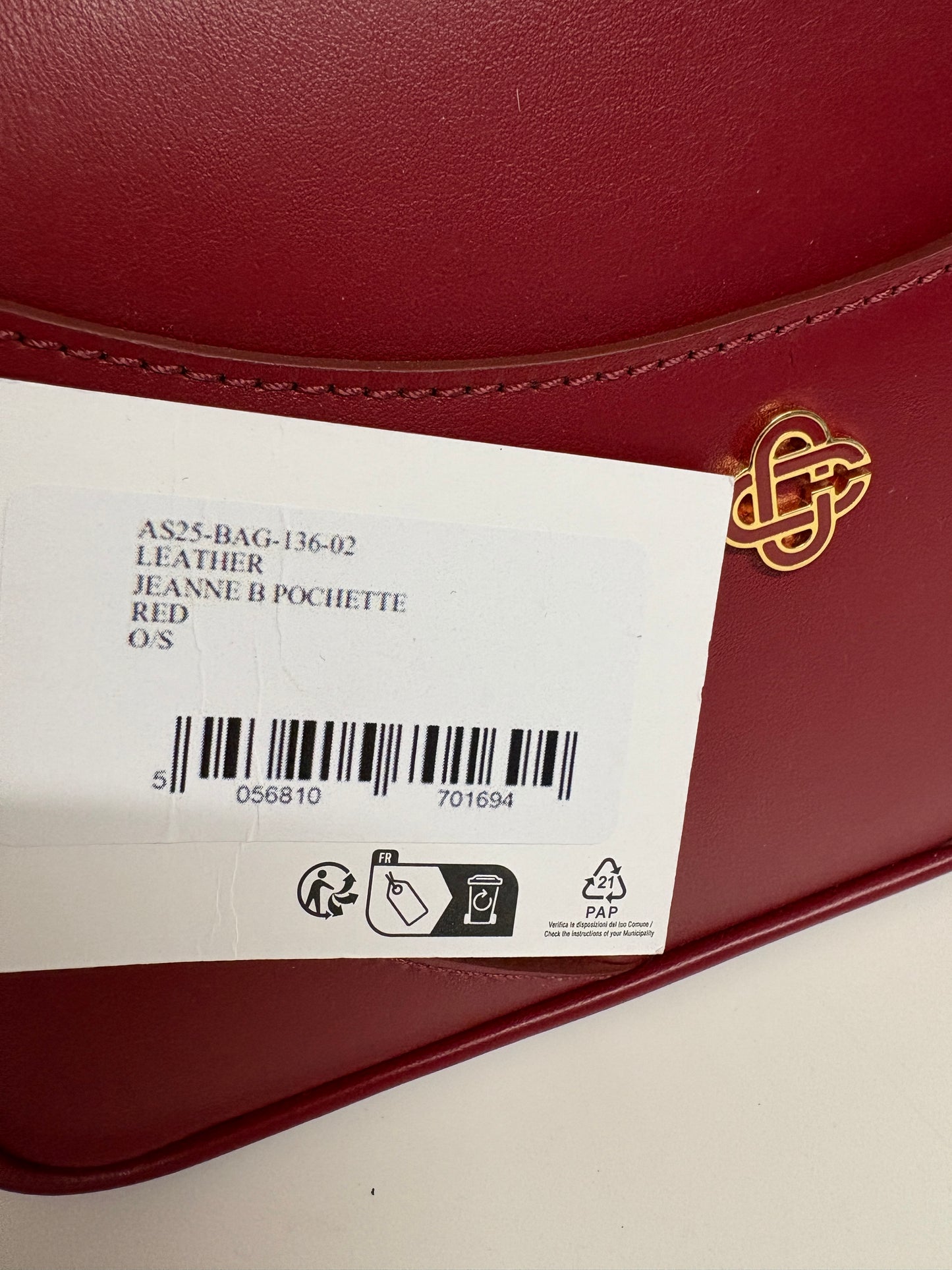 Casablanca Red Jeanne Pochette Bag