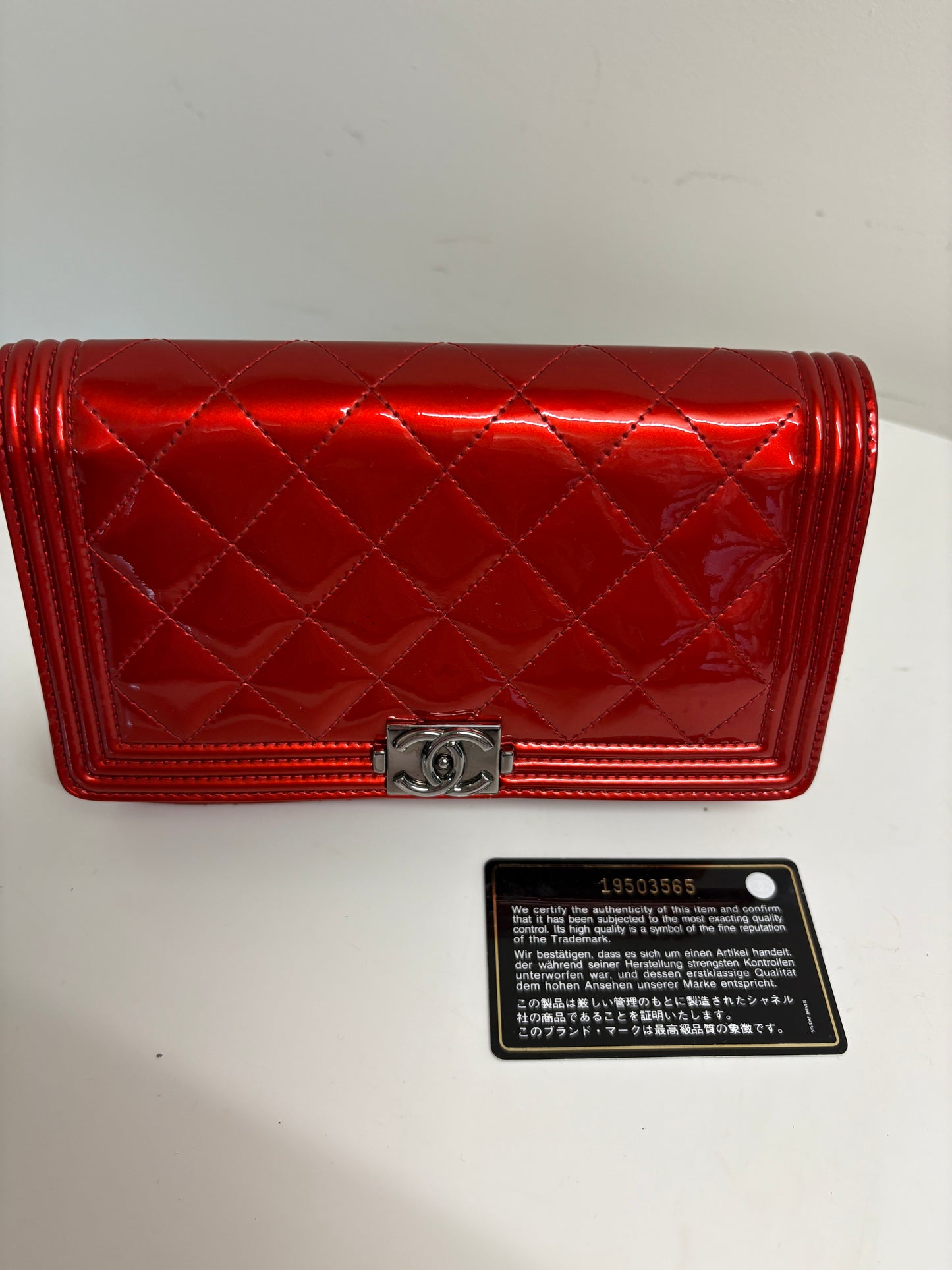 Chanel Red Boy Wallet On Chain