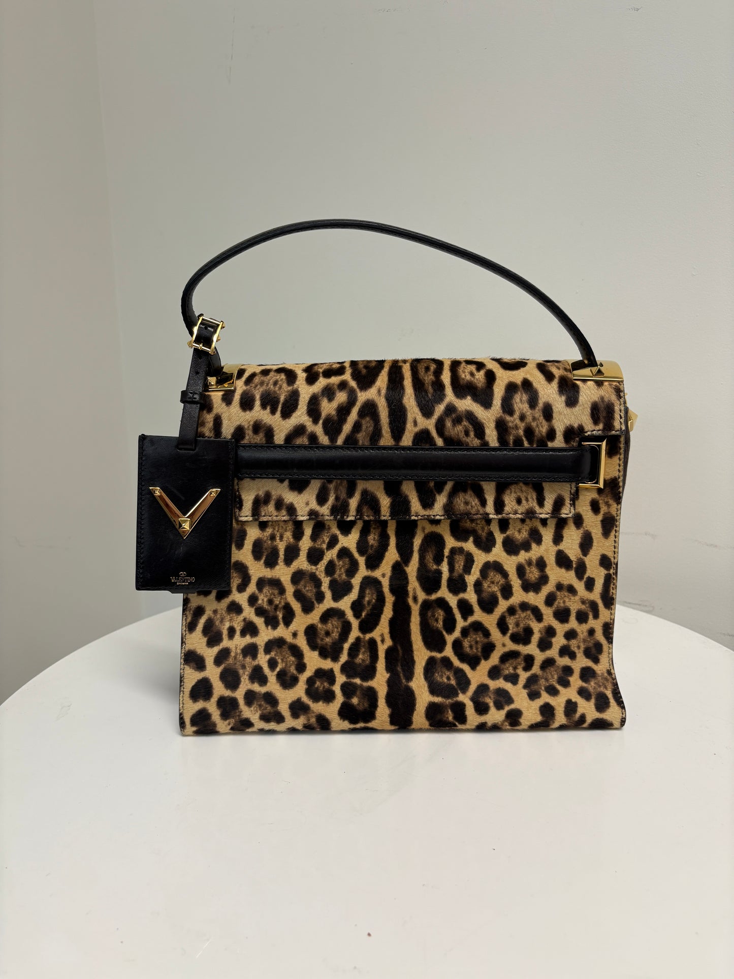 Valentino Garavani My Rockstud Leopard Print Calf Hair And Suede Tote Bag