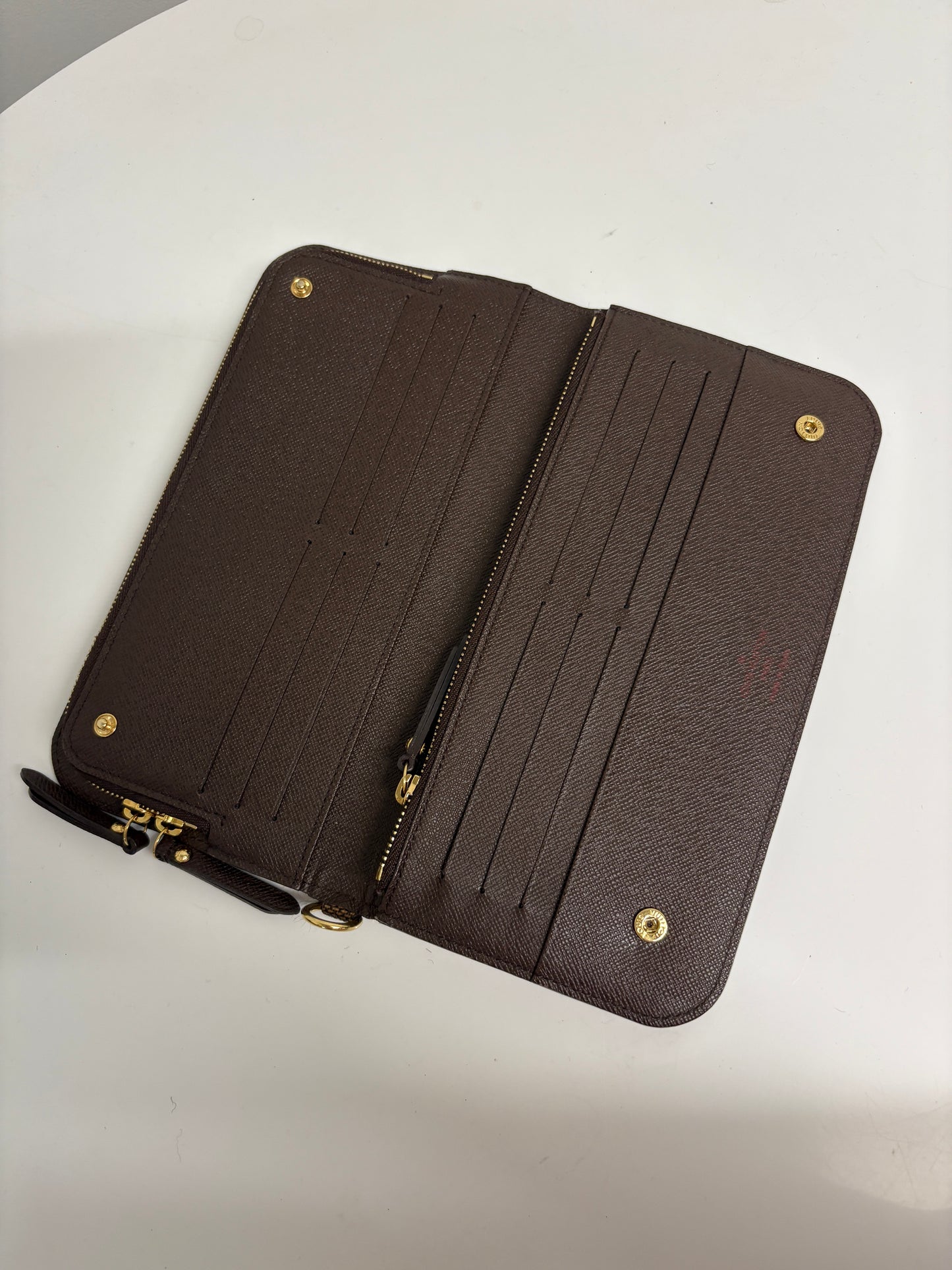 Louis Vuitton Clemence Wallet In Damier Ebene