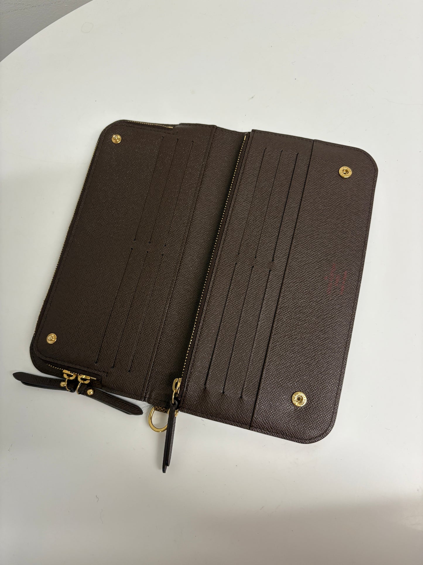 Louis Vuitton Clemence Wallet In Damier Ebene