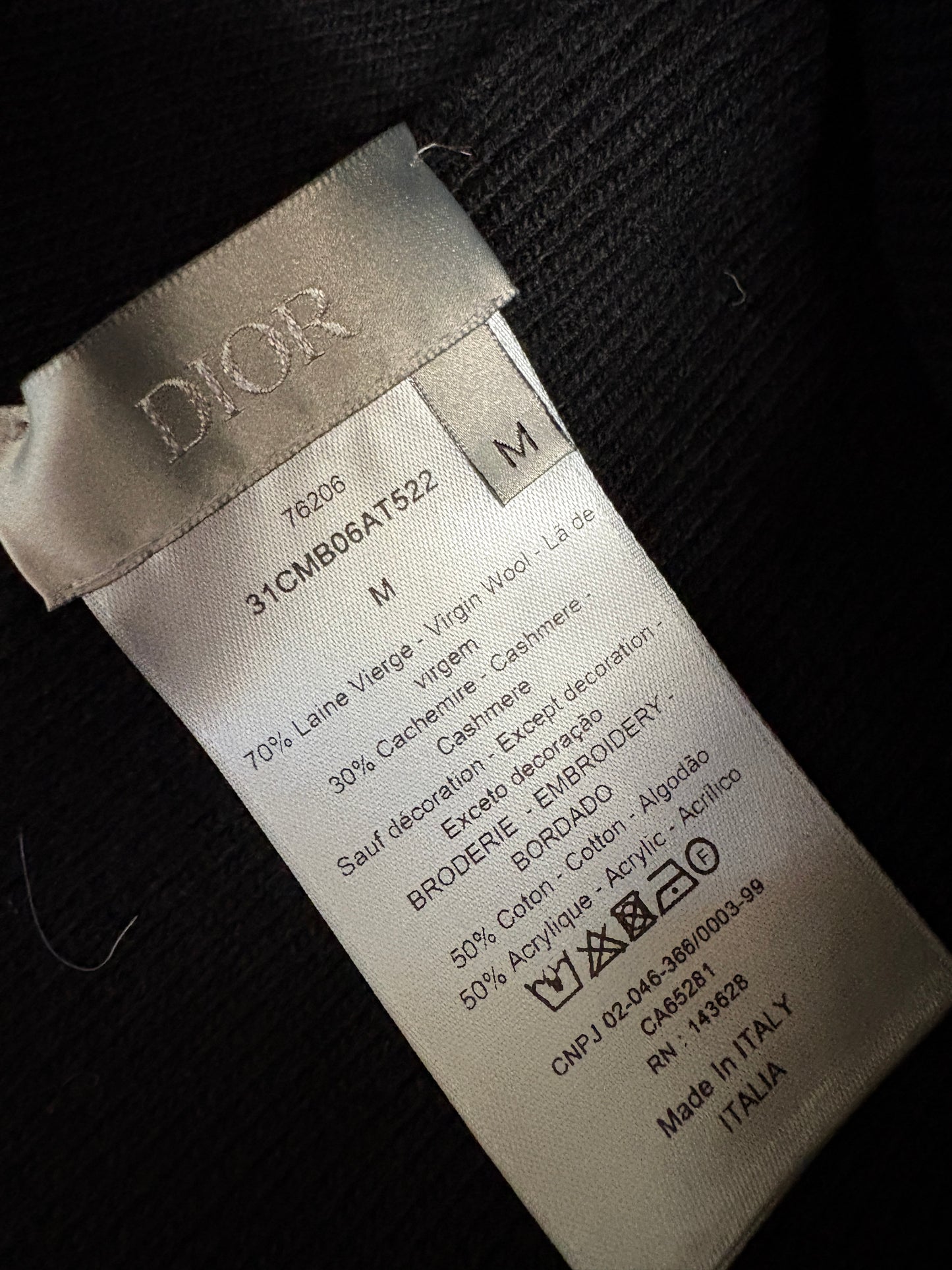 Christian Dior Atelier Black Logo Beanie Hat