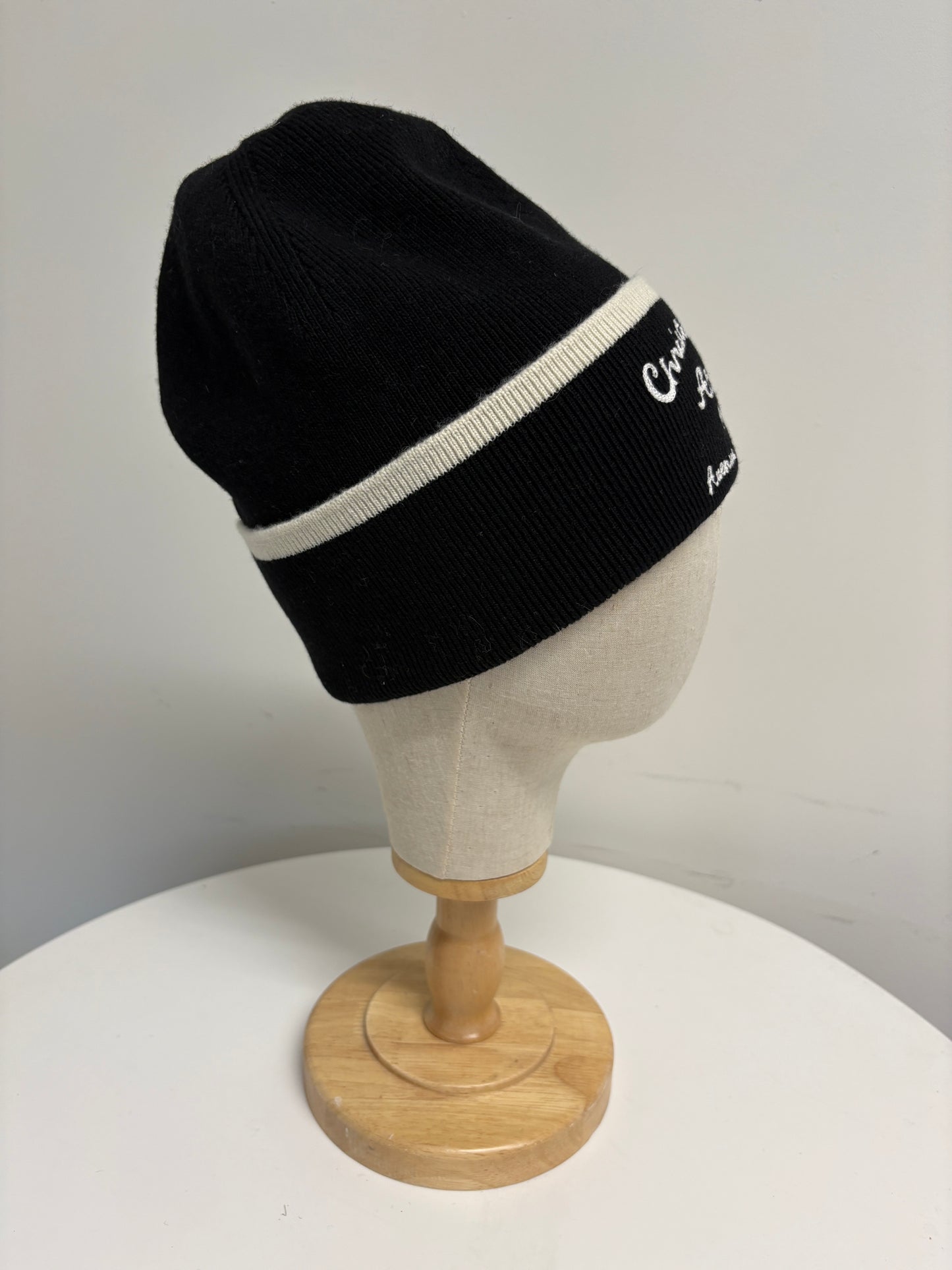 Christian Dior Atelier Black Logo Beanie Hat