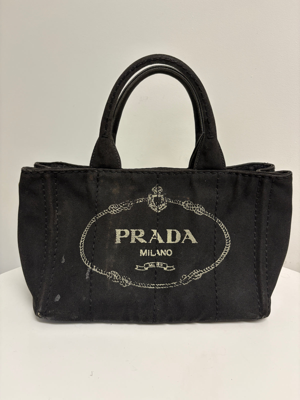 Prada Black Canapa Tote Bag